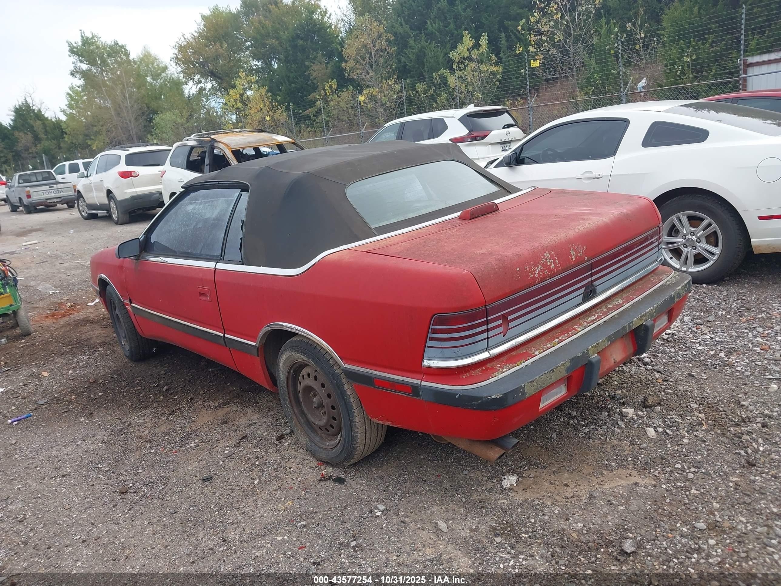 1990 Chrysler Lebaron Premium Red vin: 1C3XJ5538LG504789