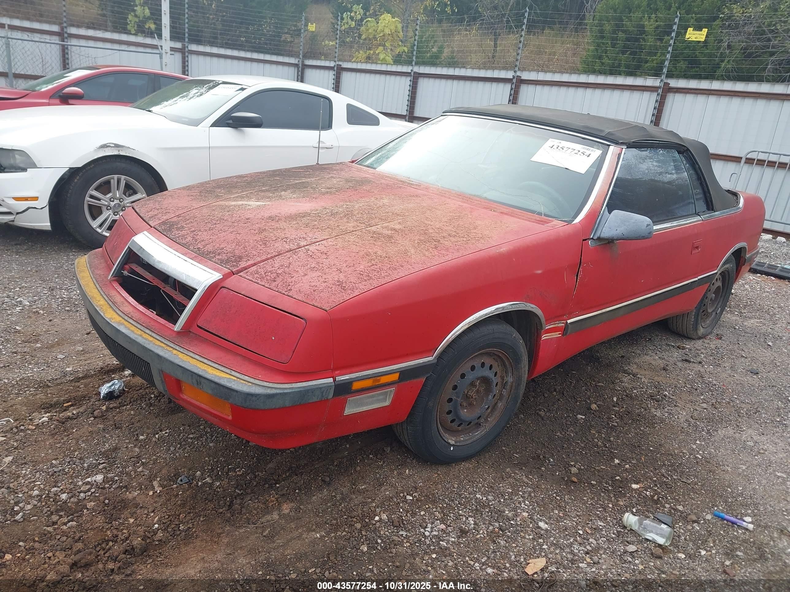 1990 Chrysler Lebaron Premium Red vin: 1C3XJ5538LG504789