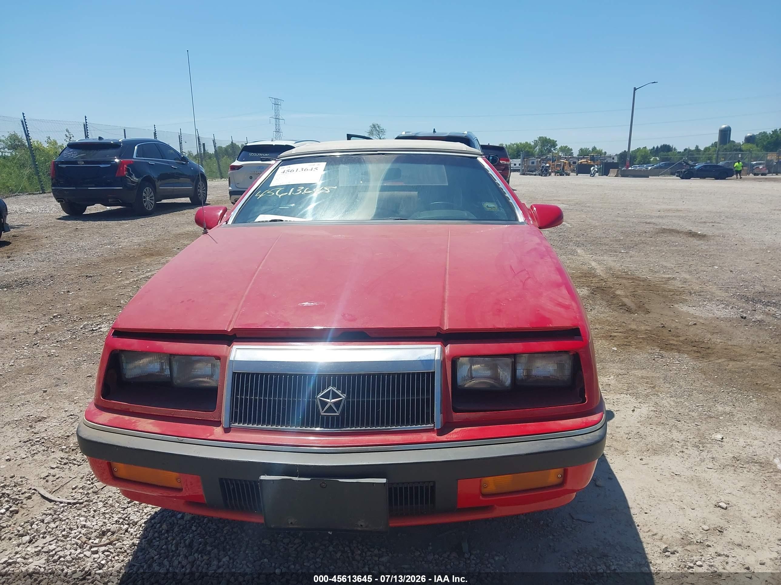 1992 Chrysler Lebaron   Red vin: 1C3XU4532NF278436