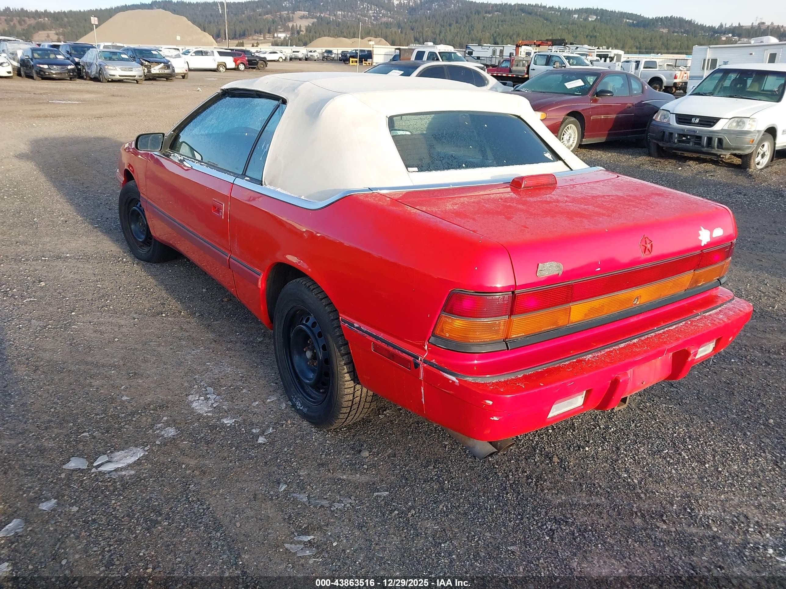 1993 Chrysler Lebaron   Red vin: 1C3XU4532PF570431