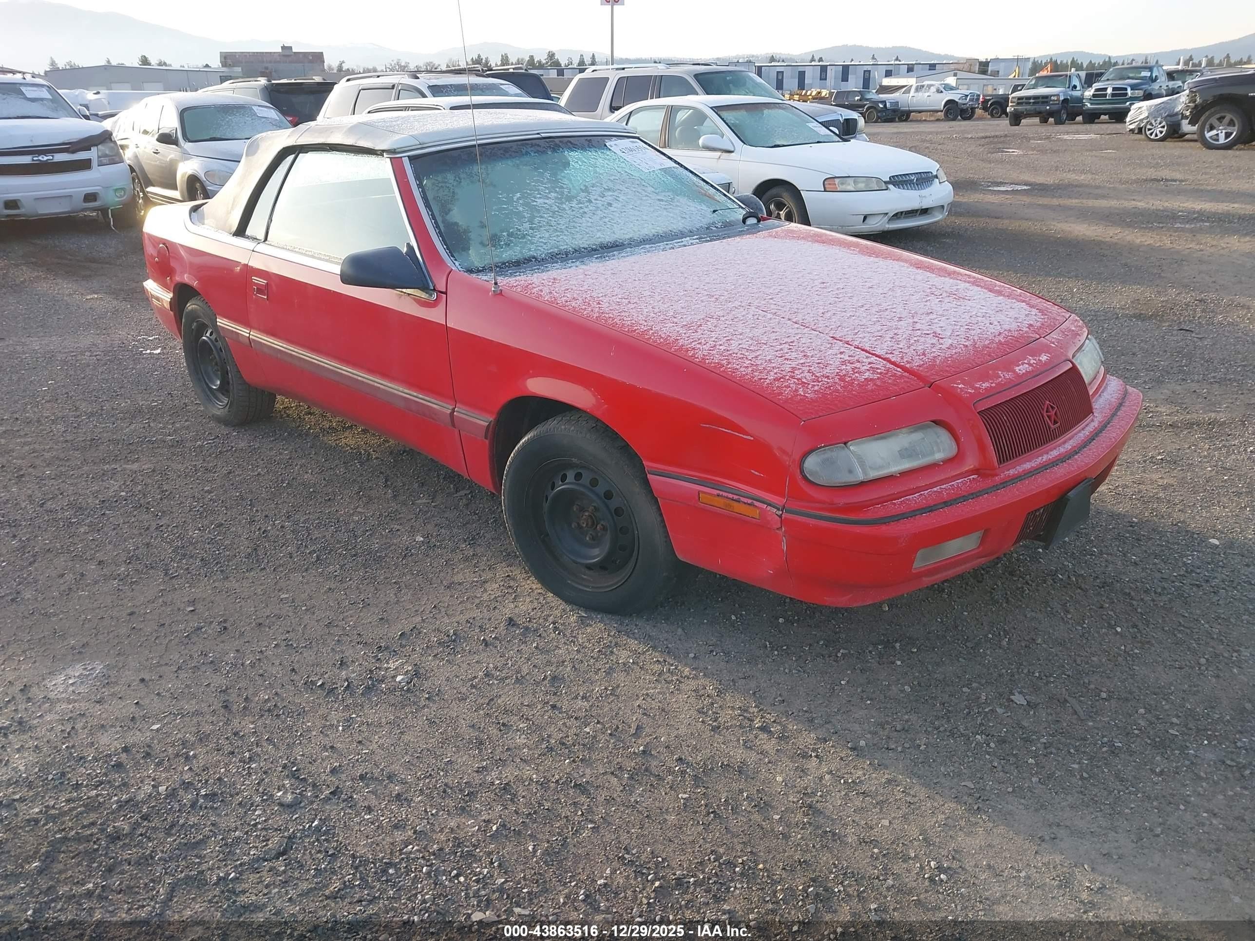 1993 Chrysler Lebaron   Red vin: 1C3XU4532PF570431