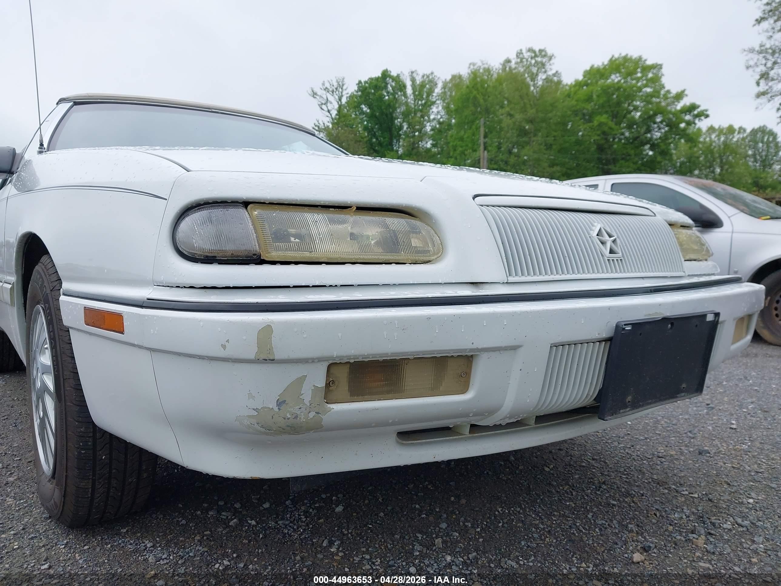 1993 Chrysler Lebaron   White vin: 1C3XU4534PF673947