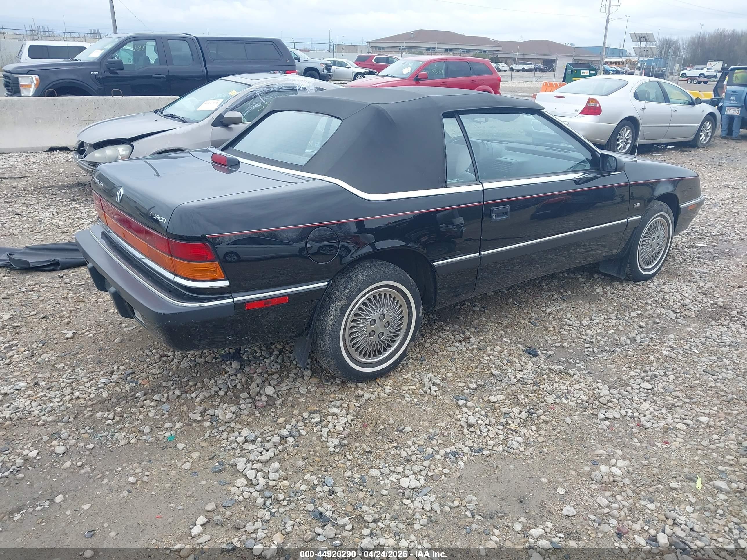 1993 Chrysler Lebaron   Black vin: 1C3XU4535PF510305