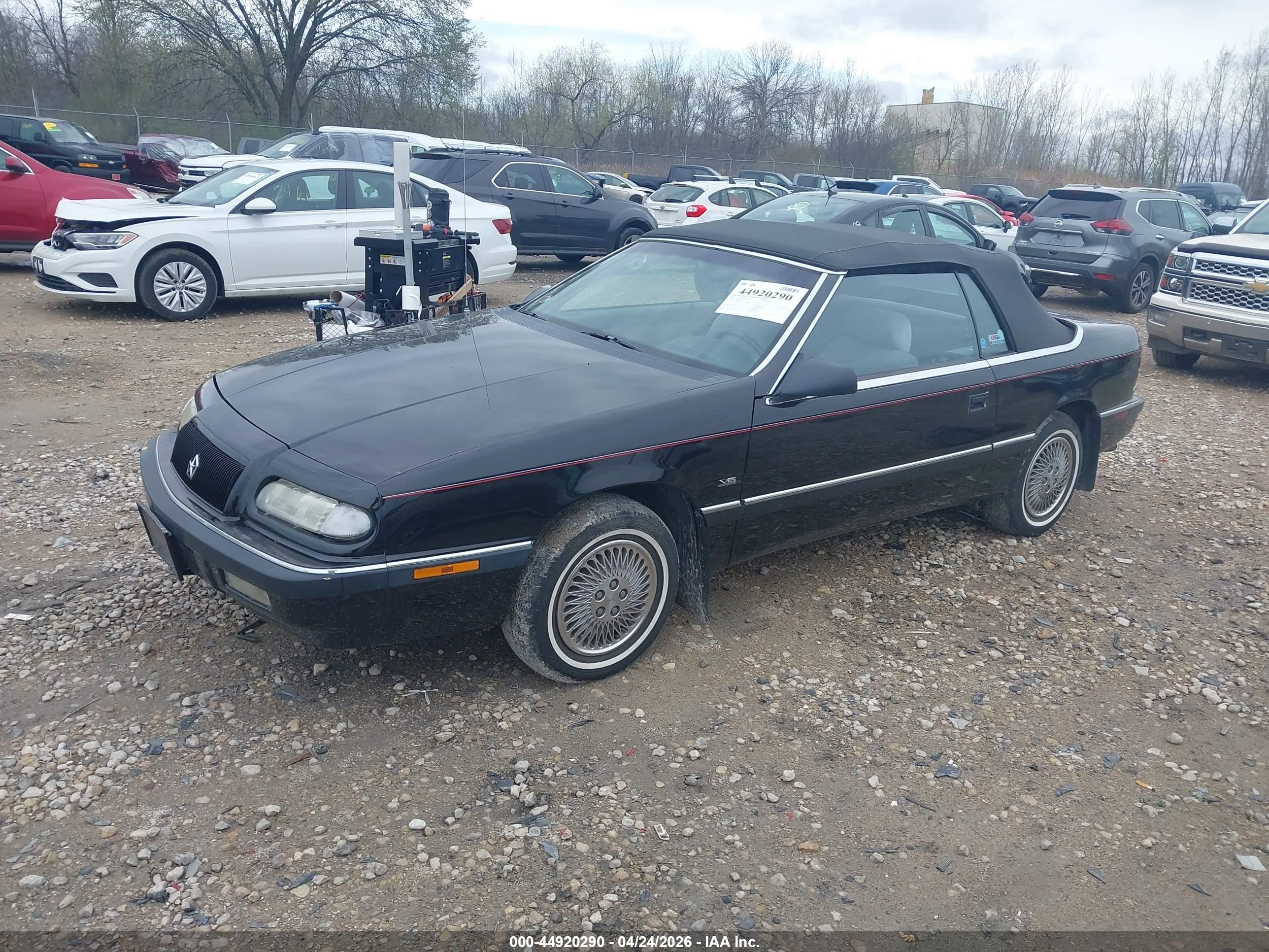 1993 Chrysler Lebaron   Black vin: 1C3XU4535PF510305