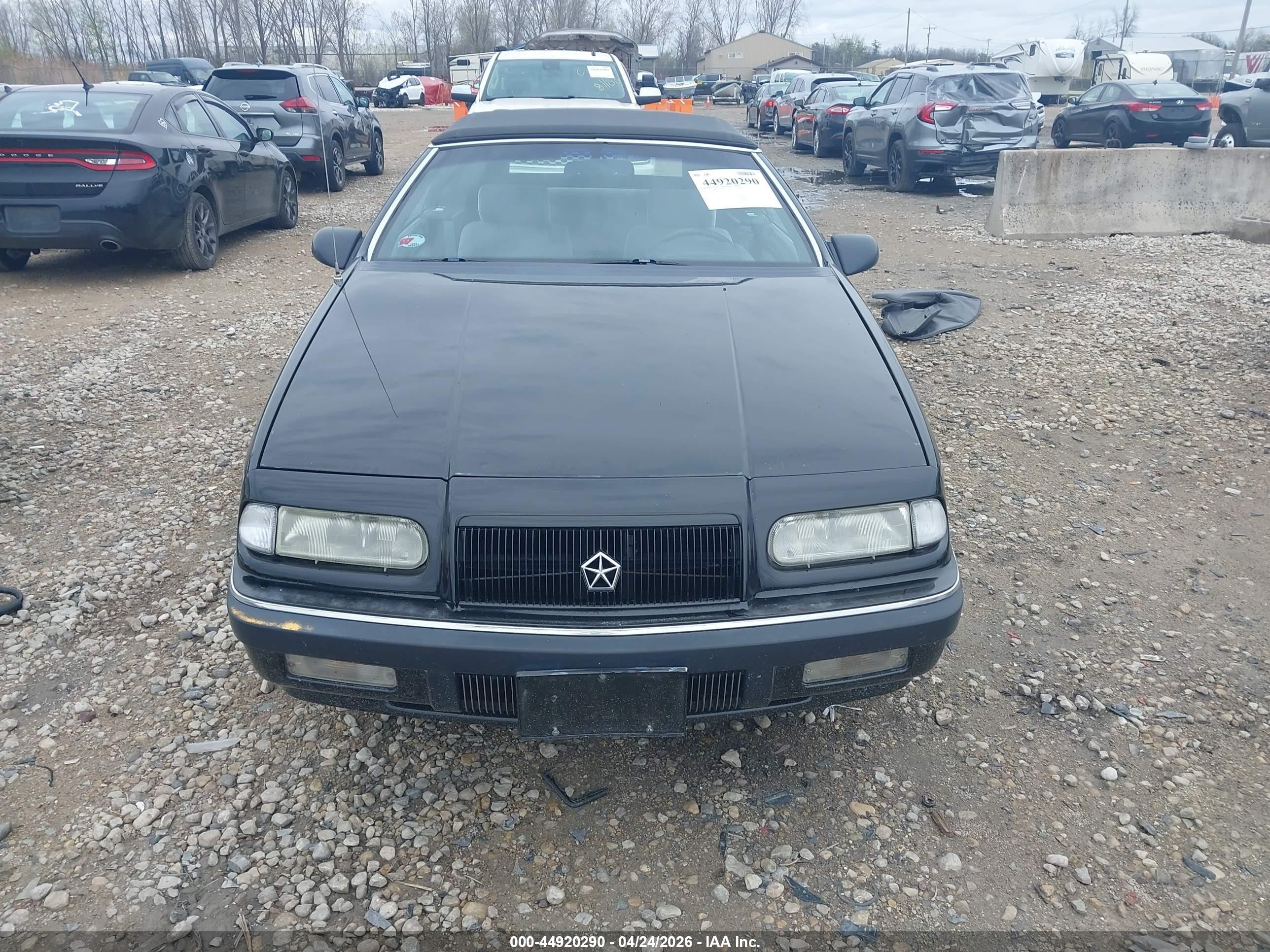 1993 Chrysler Lebaron   Black vin: 1C3XU4535PF510305