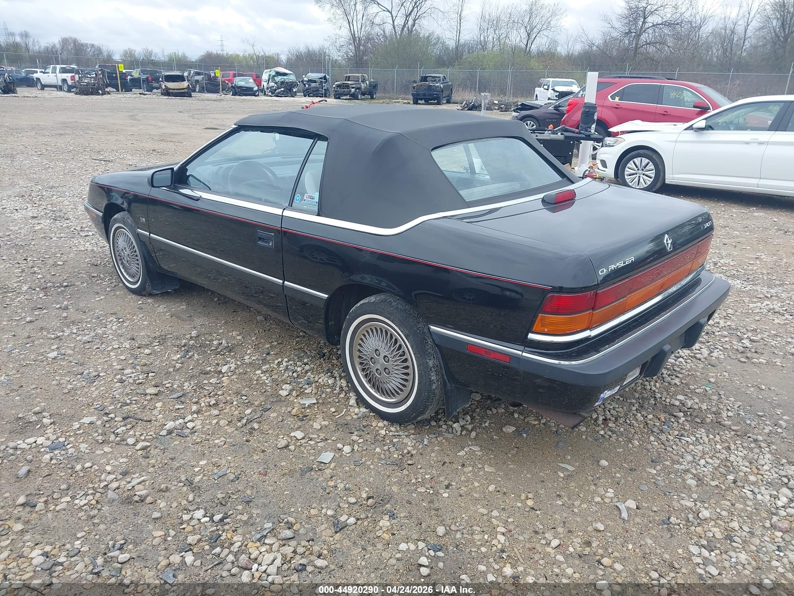 1993 Chrysler Lebaron   Black vin: 1C3XU4535PF510305