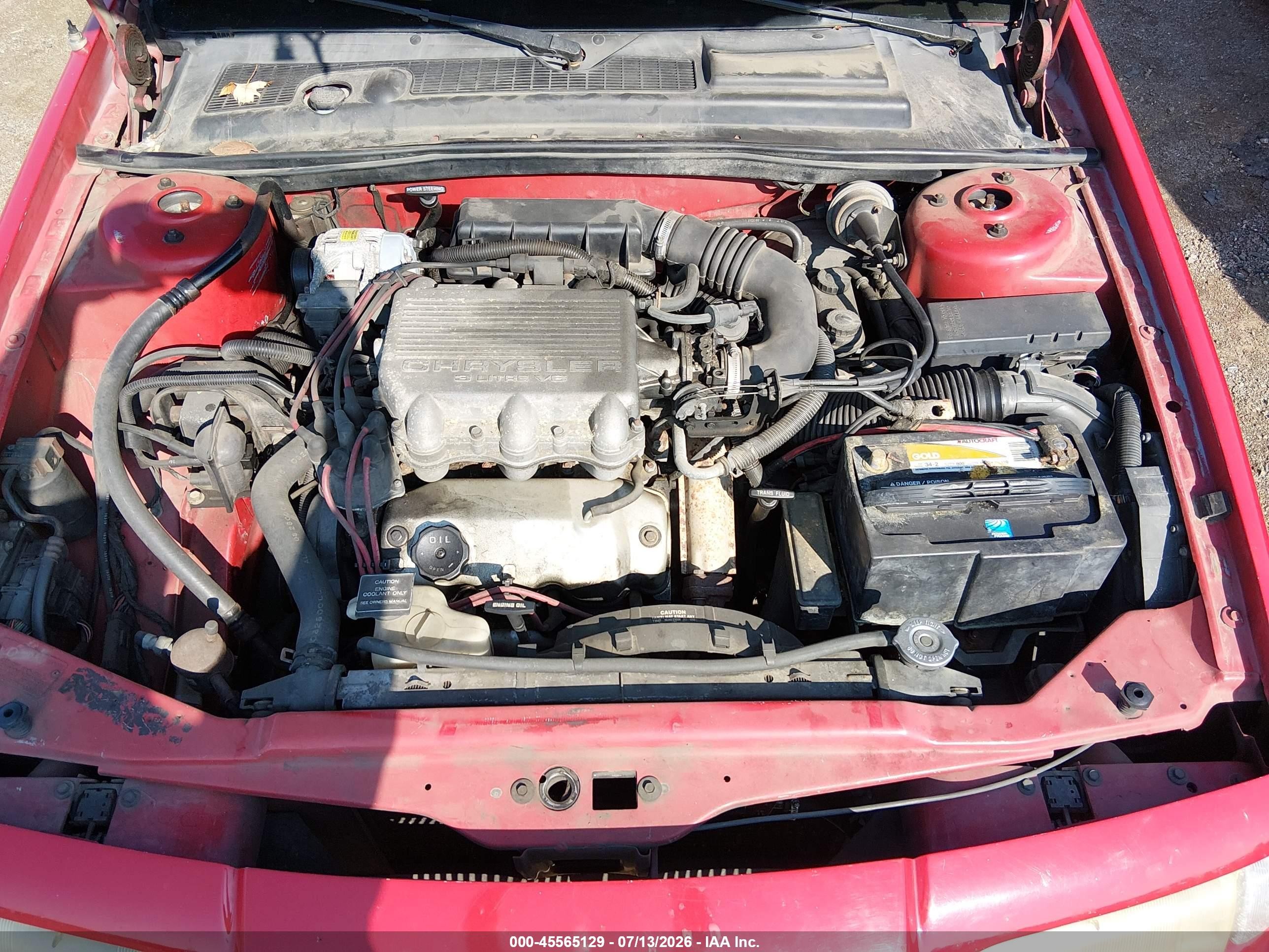 1993 Chrysler Lebaron   Red vin: 1C3XU453XPF552596