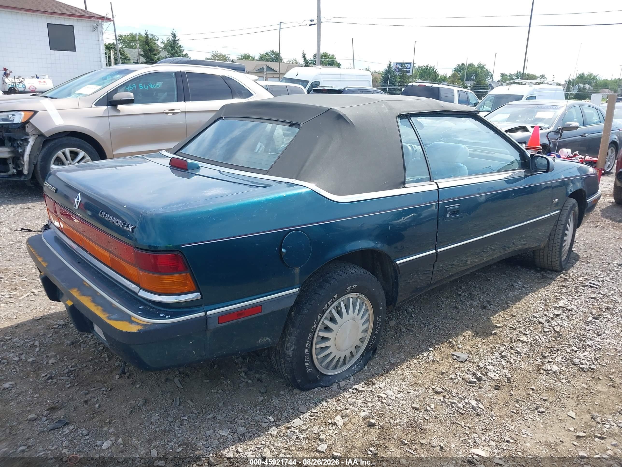 1993 Chrysler Lebaron Lx Green vin: 1C3XU5537PF540072