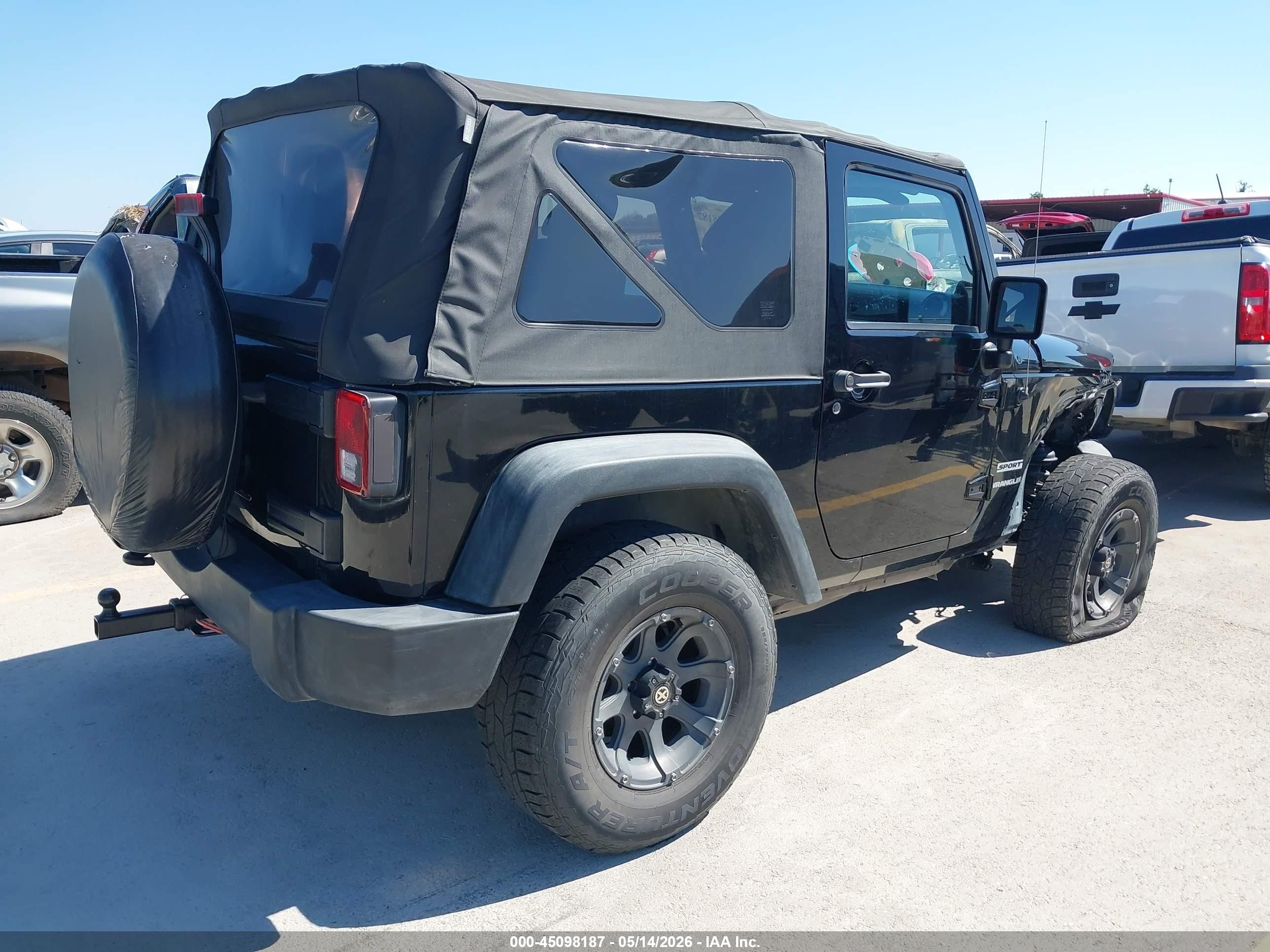 2012 Jeep Wrangler Sport Black vin: 1C4AJWAG0CL270137
