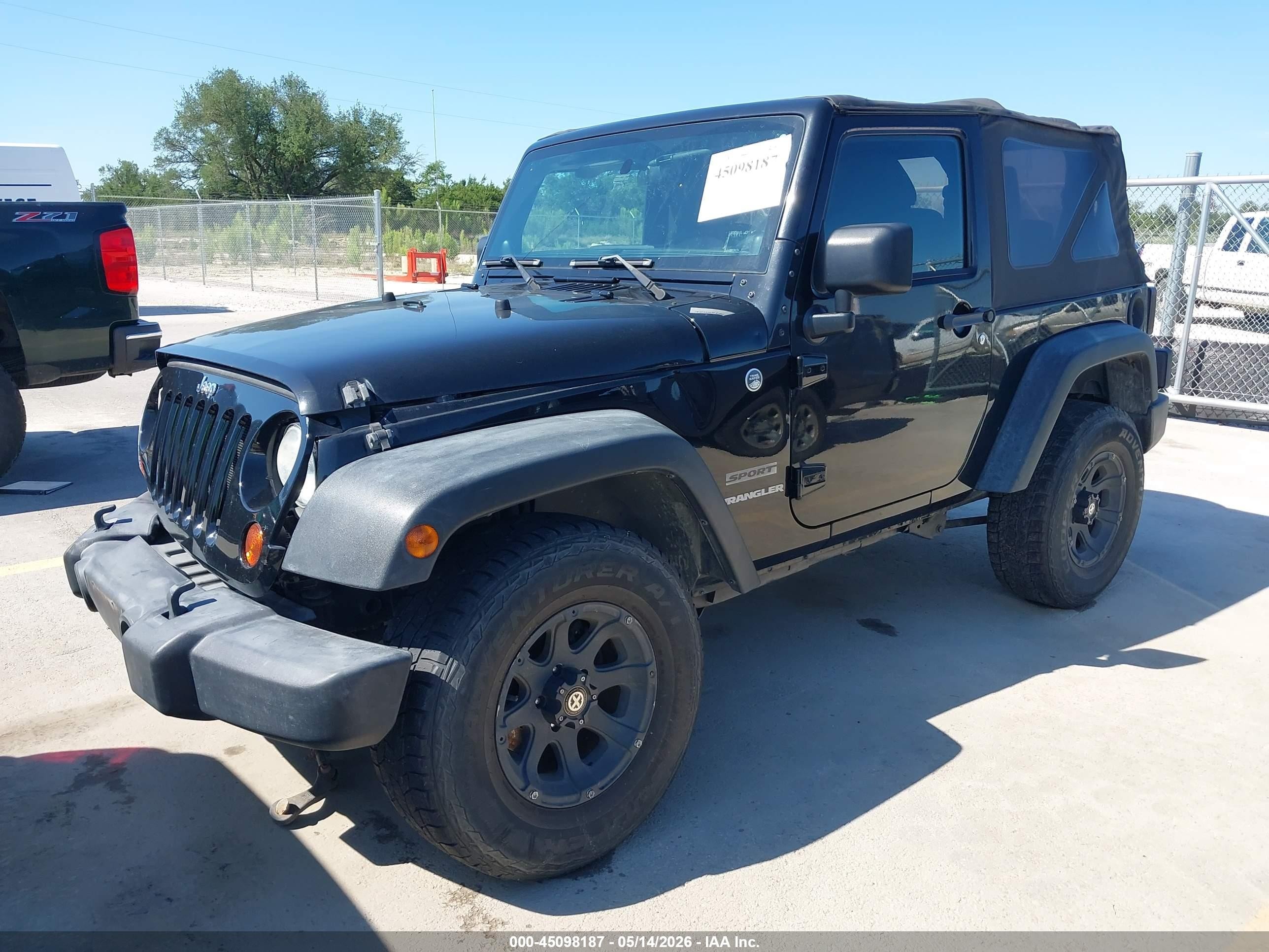 2012 Jeep Wrangler Sport Black vin: 1C4AJWAG0CL270137