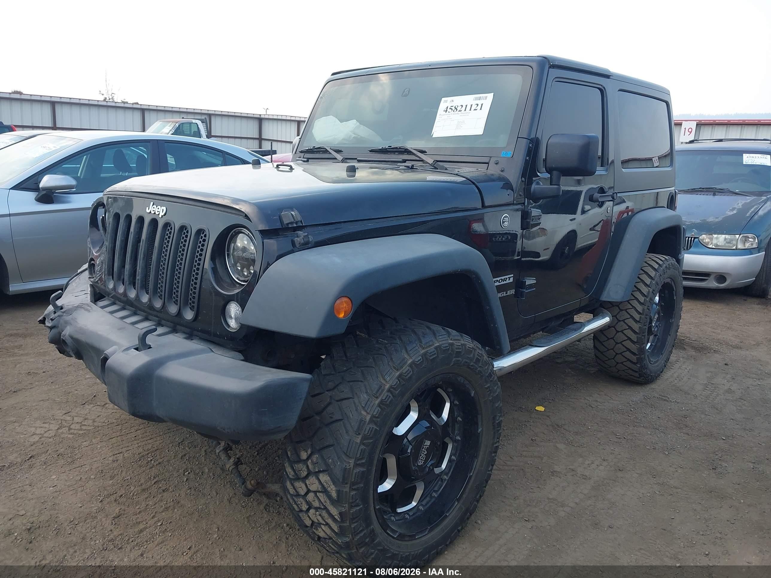 2014 Jeep Wrangler Sport Black vin: 1C4AJWAG0EL285899