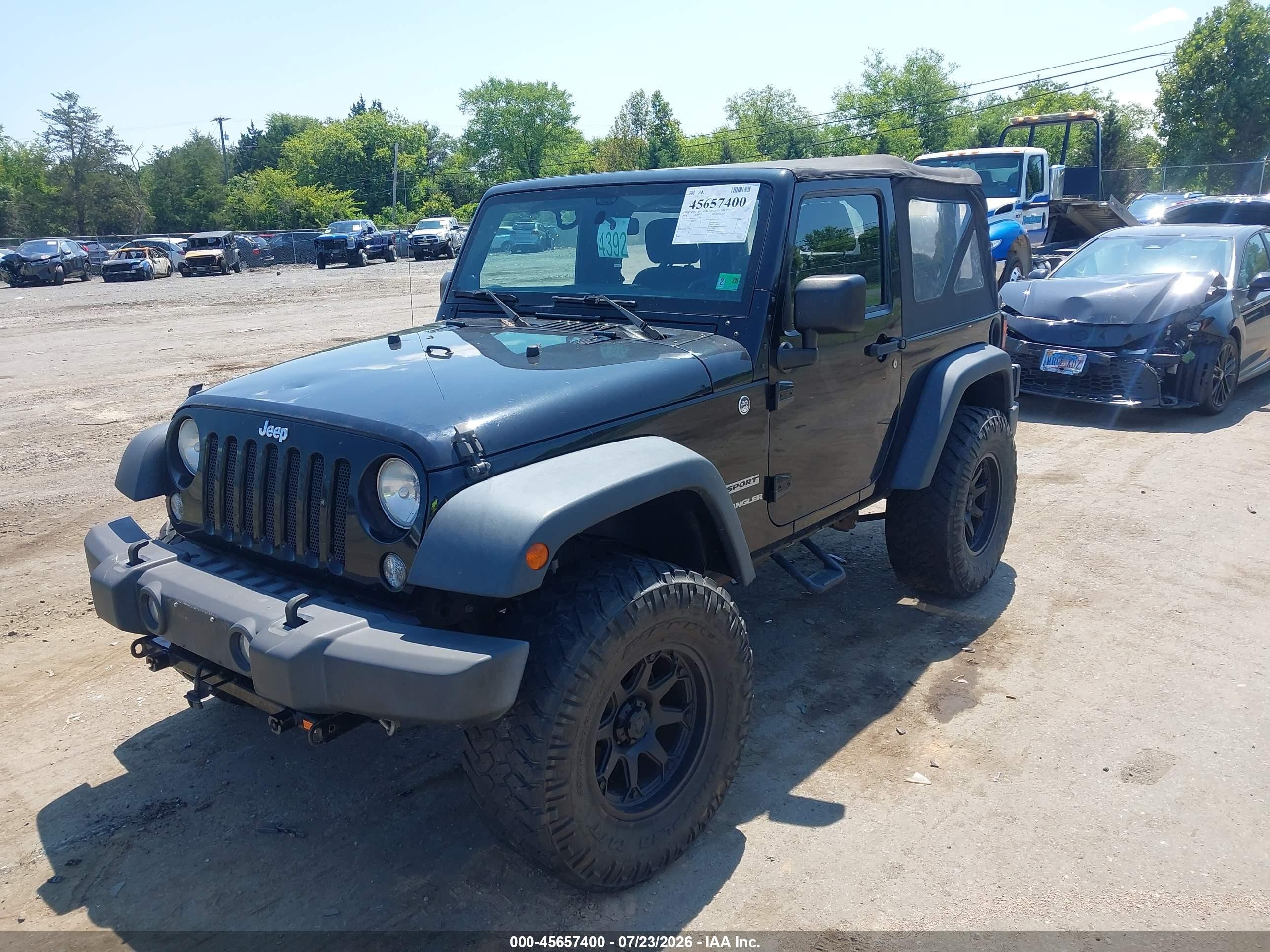2014 Jeep Wrangler Sport Черный vin: 1C4AJWAG0EL317699