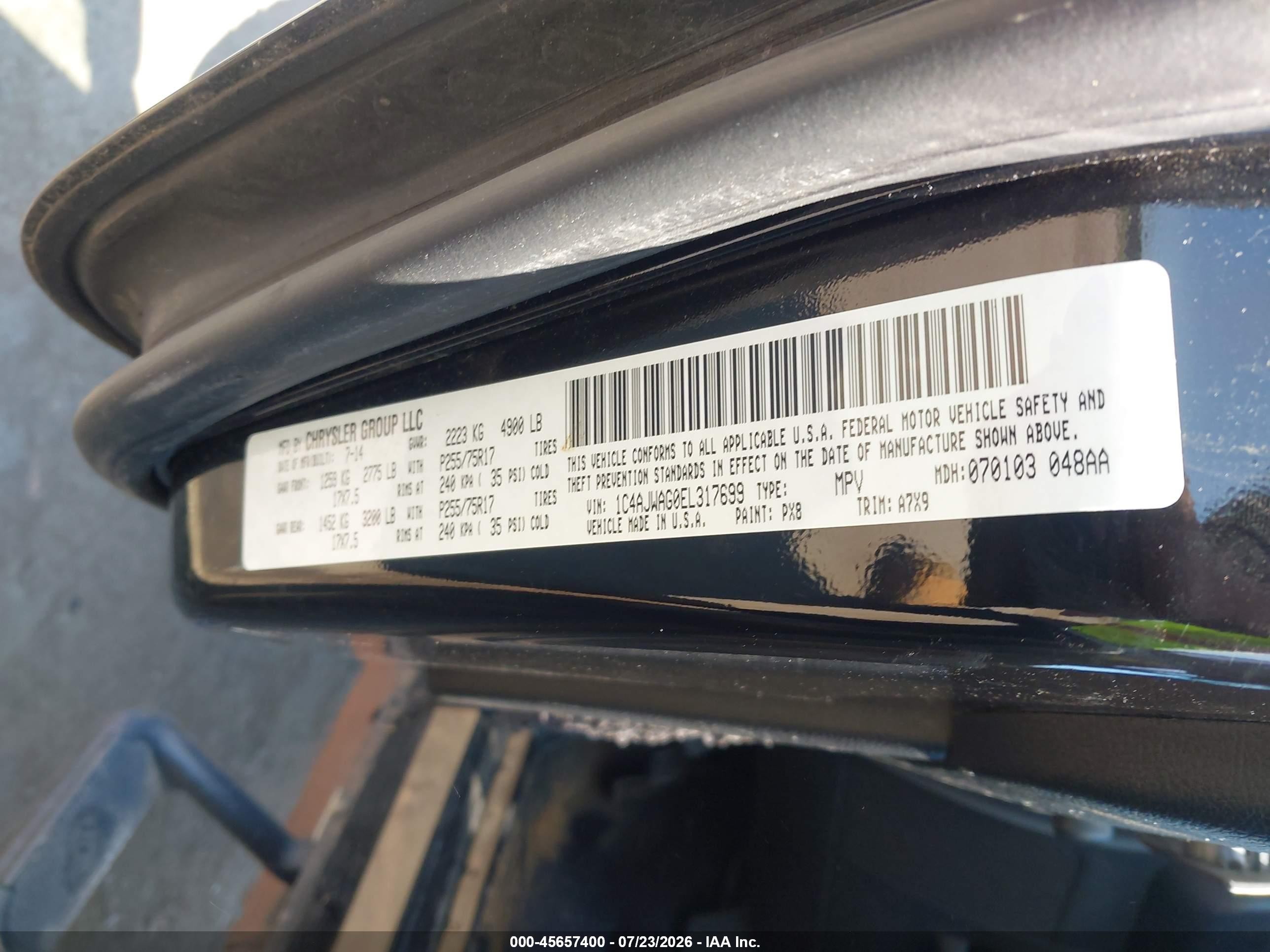 2014 Jeep Wrangler Sport Черный vin: 1C4AJWAG0EL317699