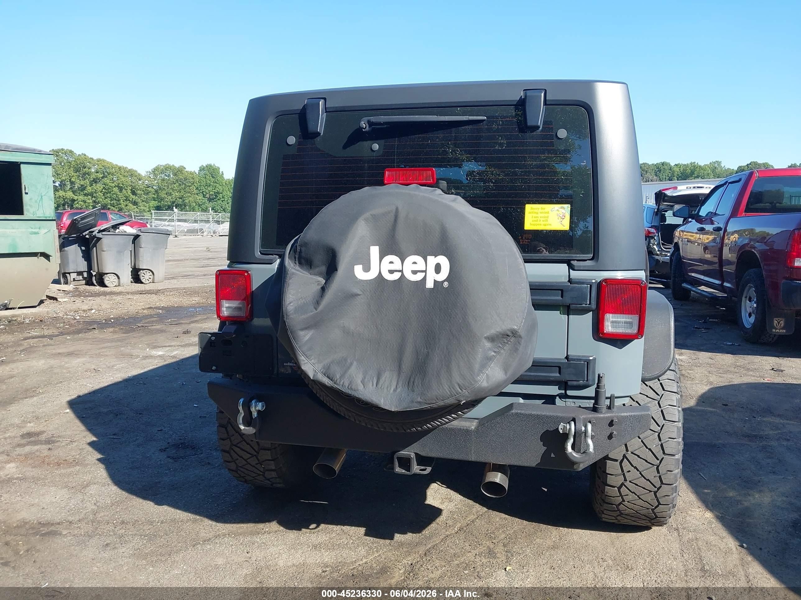 2015 Jeep Wrangler Sport Gray vin: 1C4AJWAG0FL773705