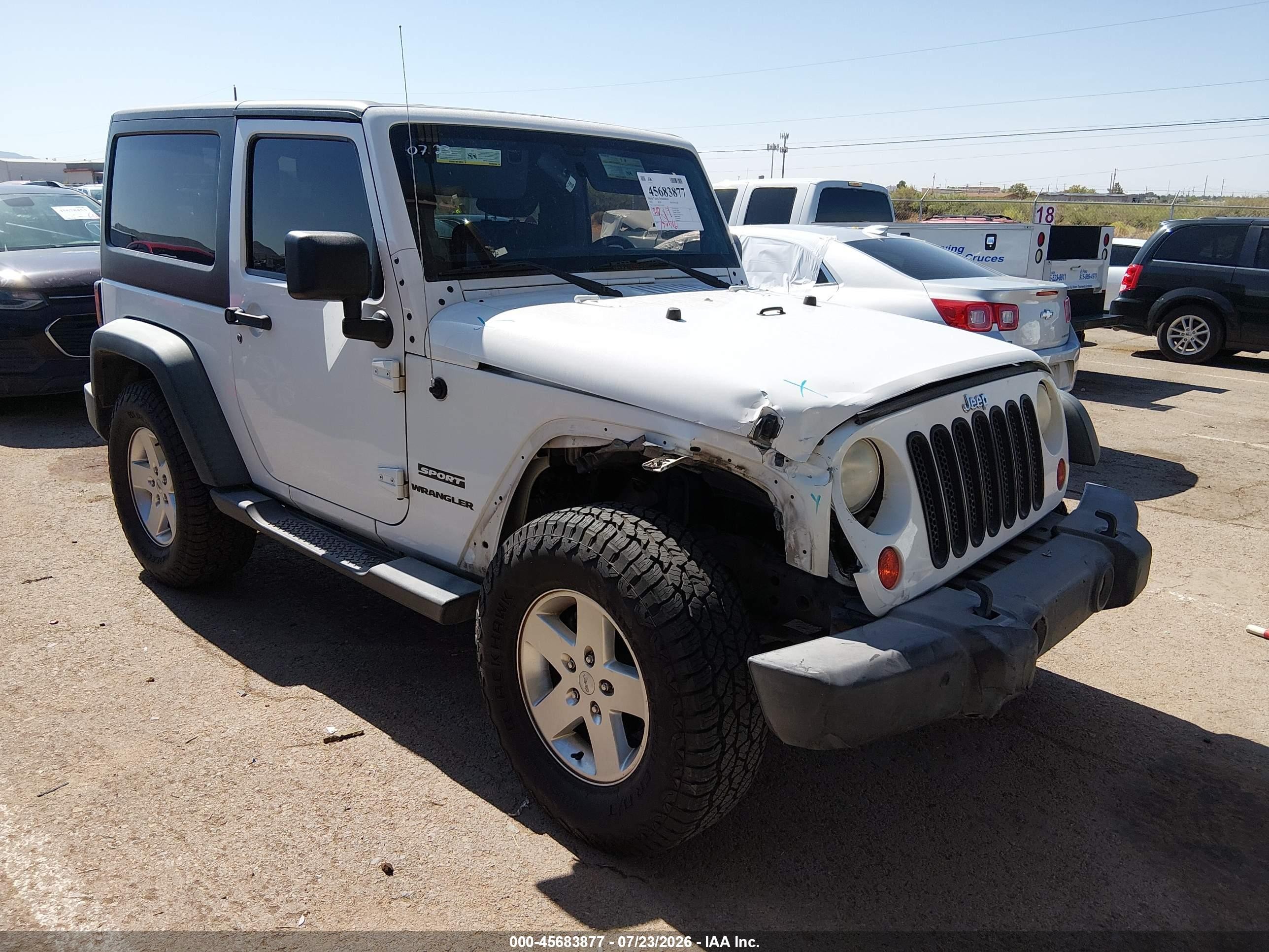 2012 Jeep Wrangler Sport White vin: 1C4AJWAG1CL235025