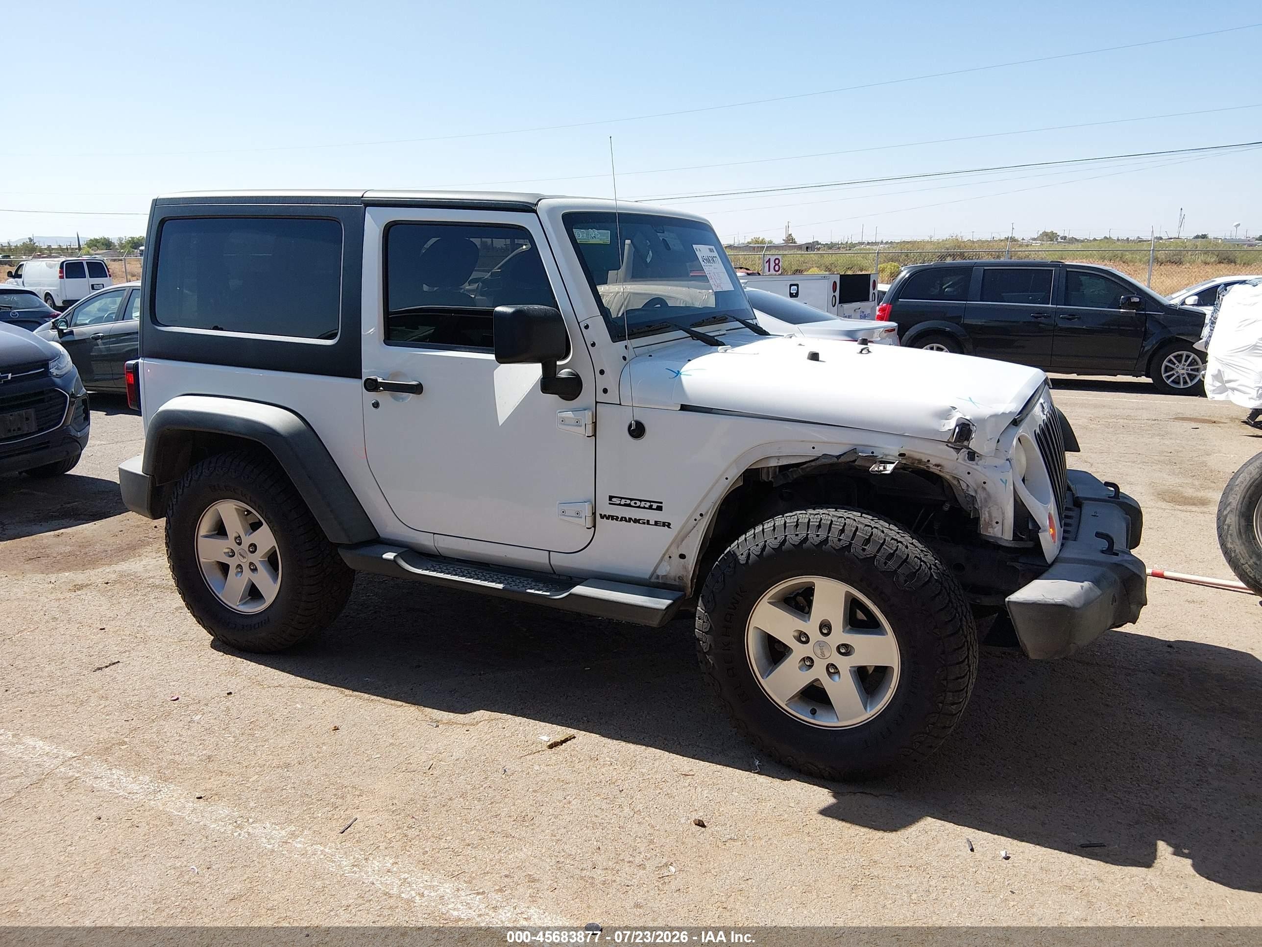 2012 Jeep Wrangler Sport White vin: 1C4AJWAG1CL235025