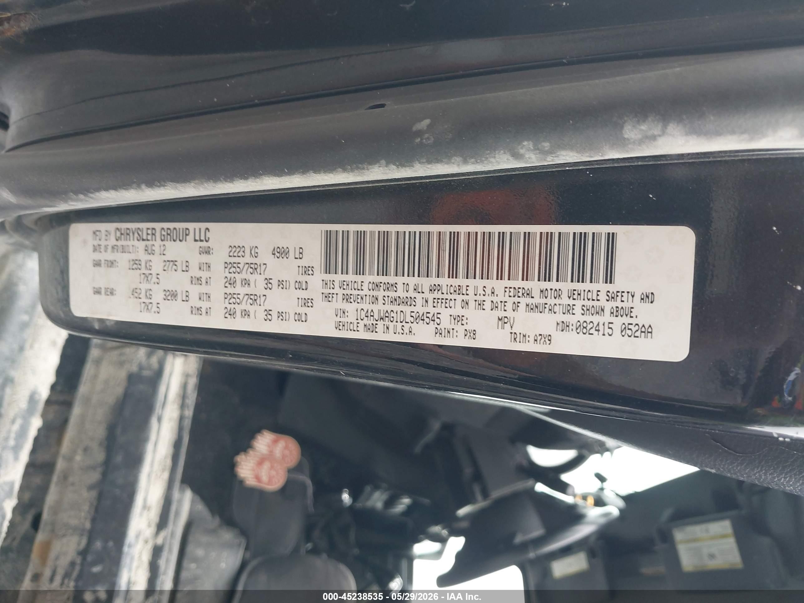 2013 Jeep Wrangler Sport Black vin: 1C4AJWAG1DL504545