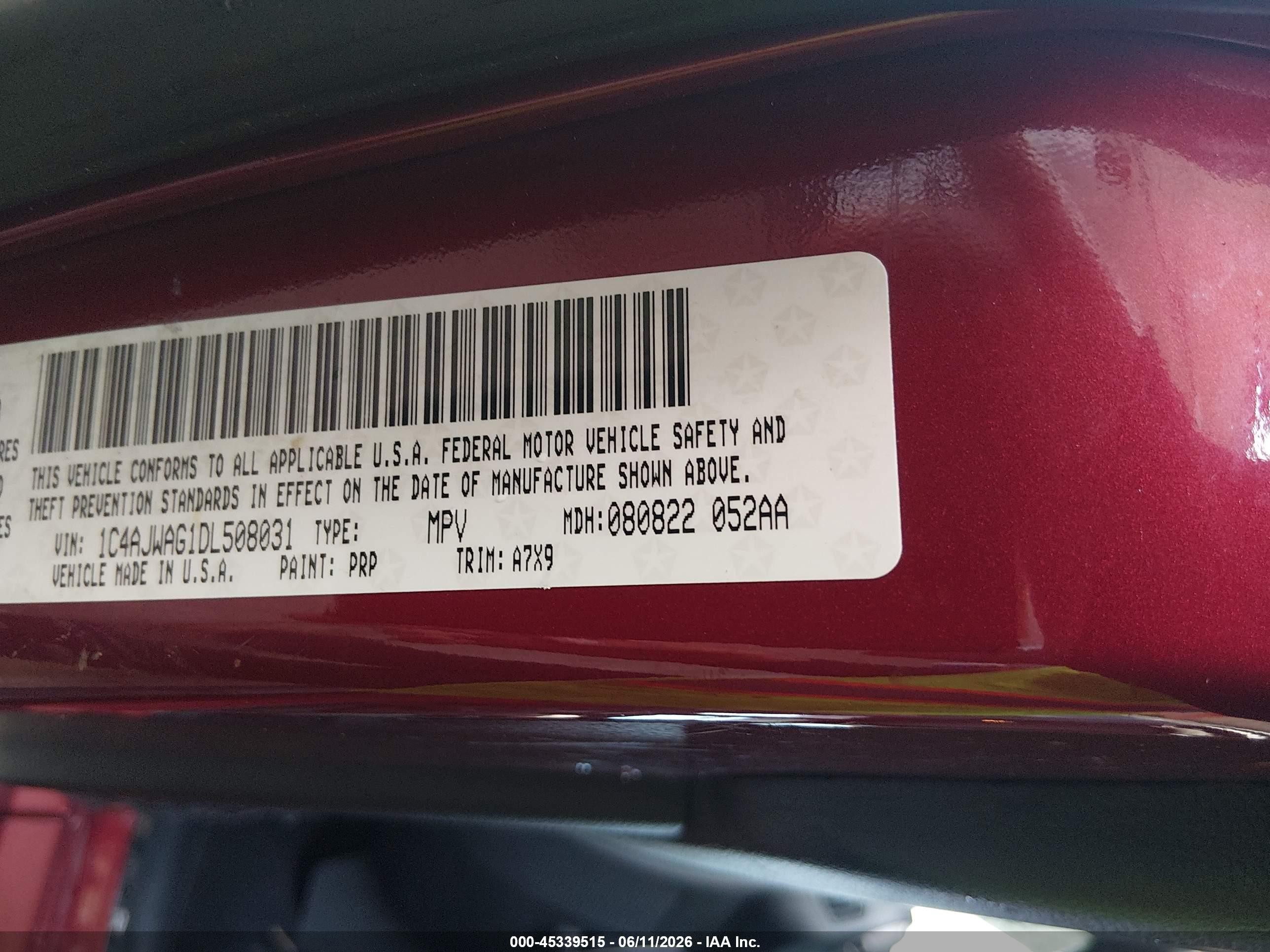 2013 Jeep Wrangler Sport Красный vin: 1C4AJWAG1DL508031