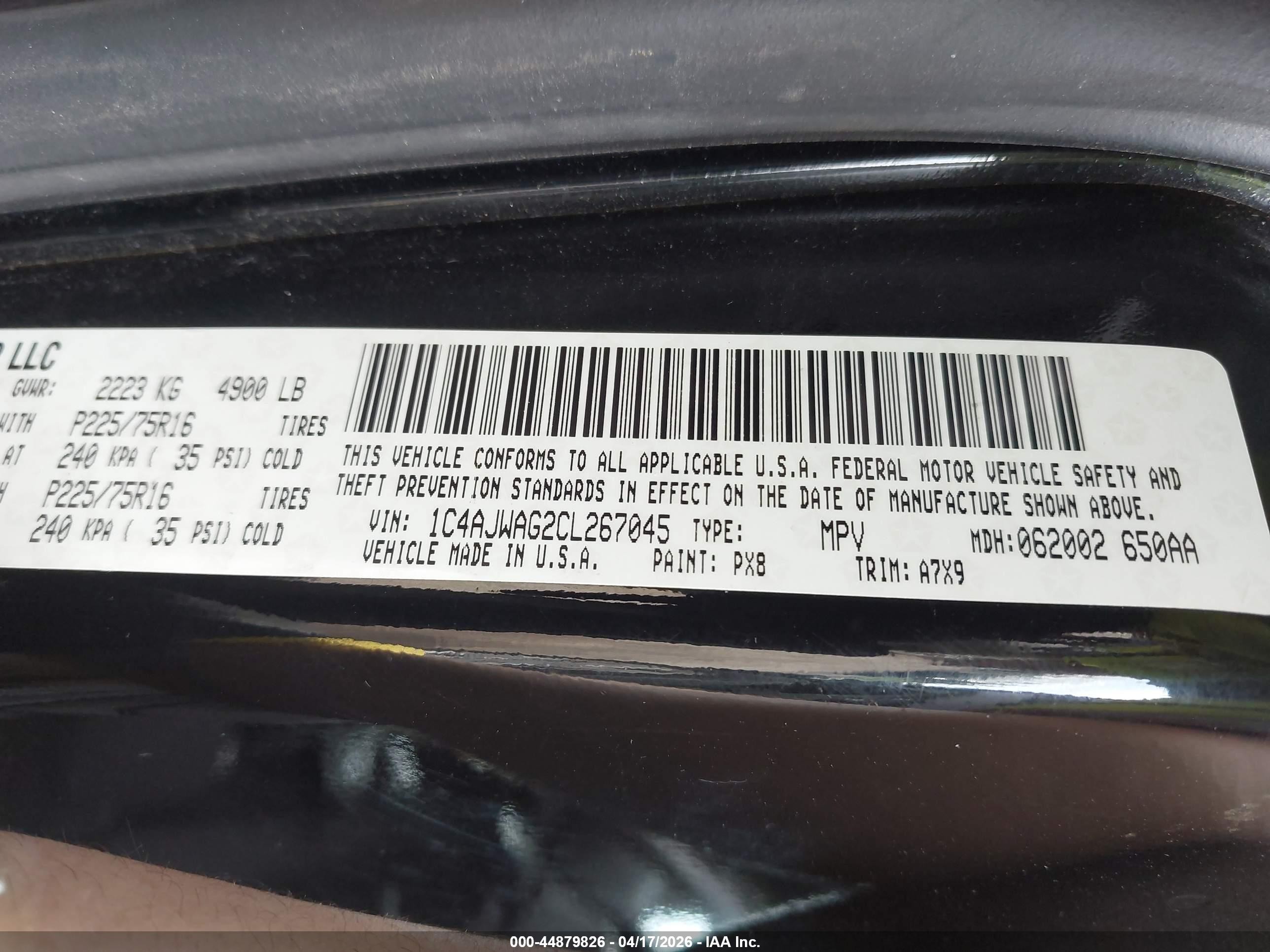 2012 Jeep Wrangler Sport Black vin: 1C4AJWAG2CL267045