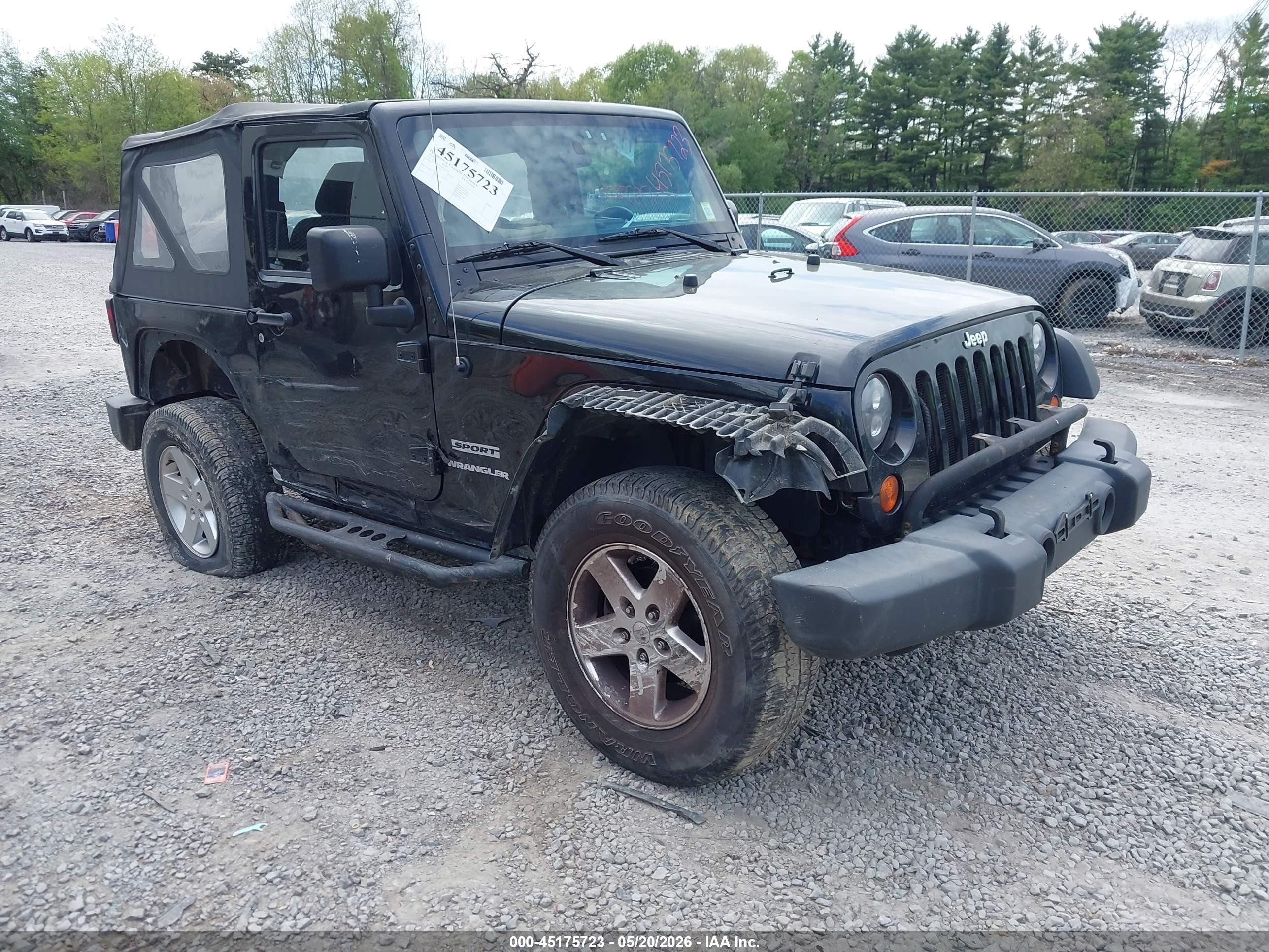 2013 Jeep Wrangler Sport Black vin: 1C4AJWAG2DL530555