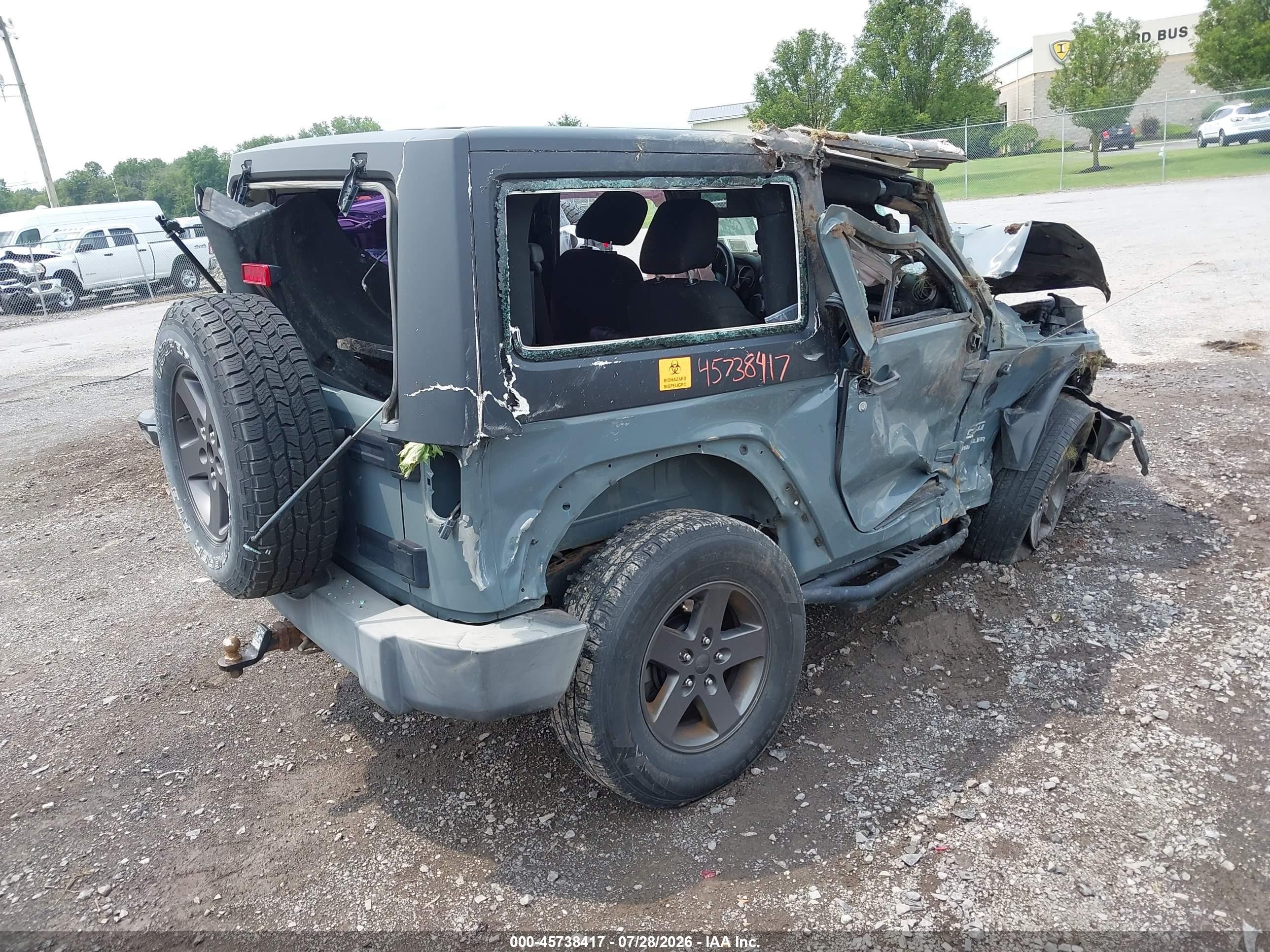 2015 Jeep Wrangler Sport Blue vin: 1C4AJWAG2FL729799