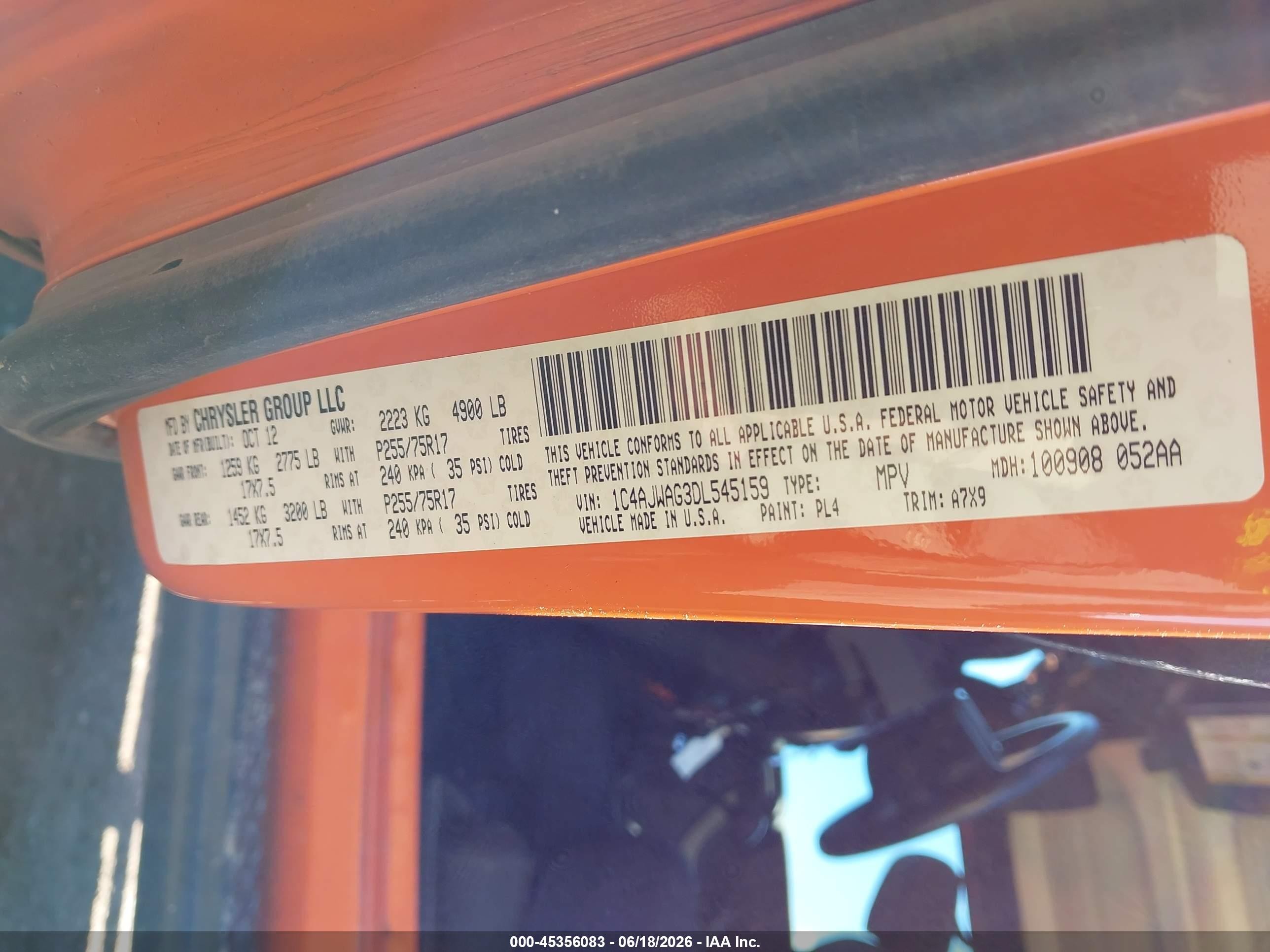 2013 Jeep Wrangler Sport Orange vin: 1C4AJWAG3DL545159