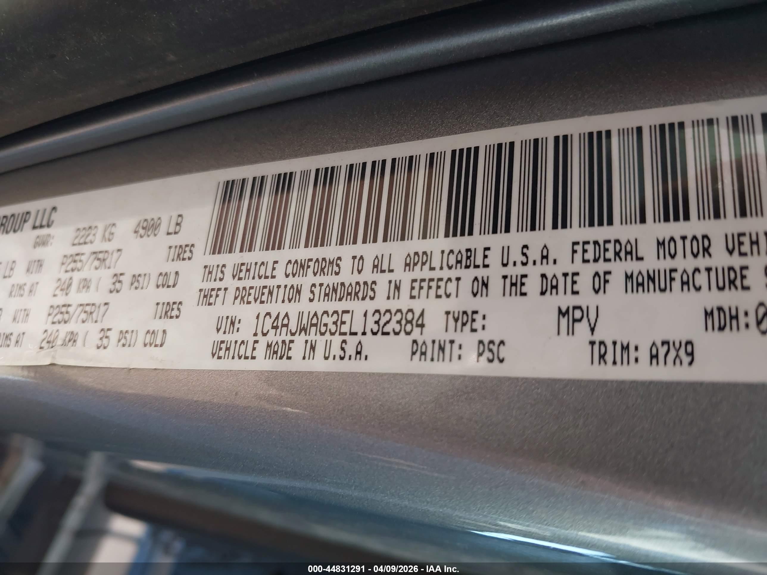 2014 Jeep Wrangler Sport Gray vin: 1C4AJWAG3EL132384