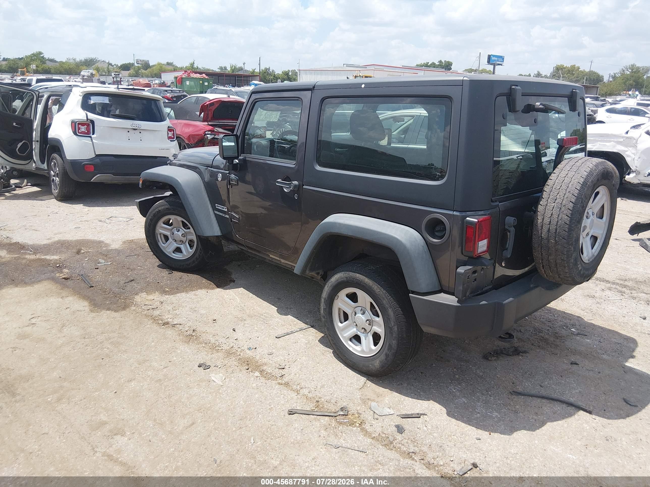 2014 Jeep Wrangler Sport Серый vin: 1C4AJWAG3EL179284