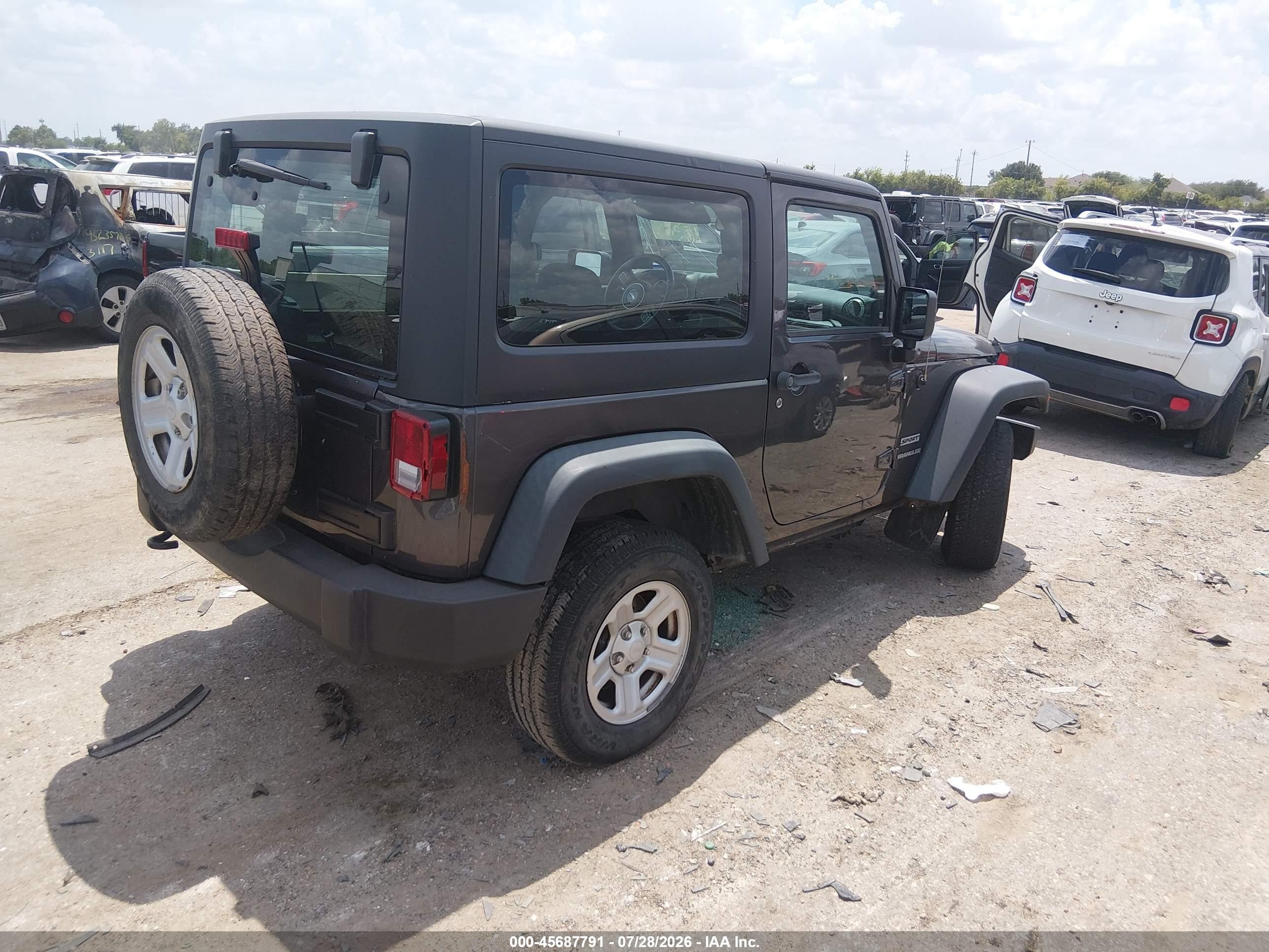 2014 Jeep Wrangler Sport Серый vin: 1C4AJWAG3EL179284