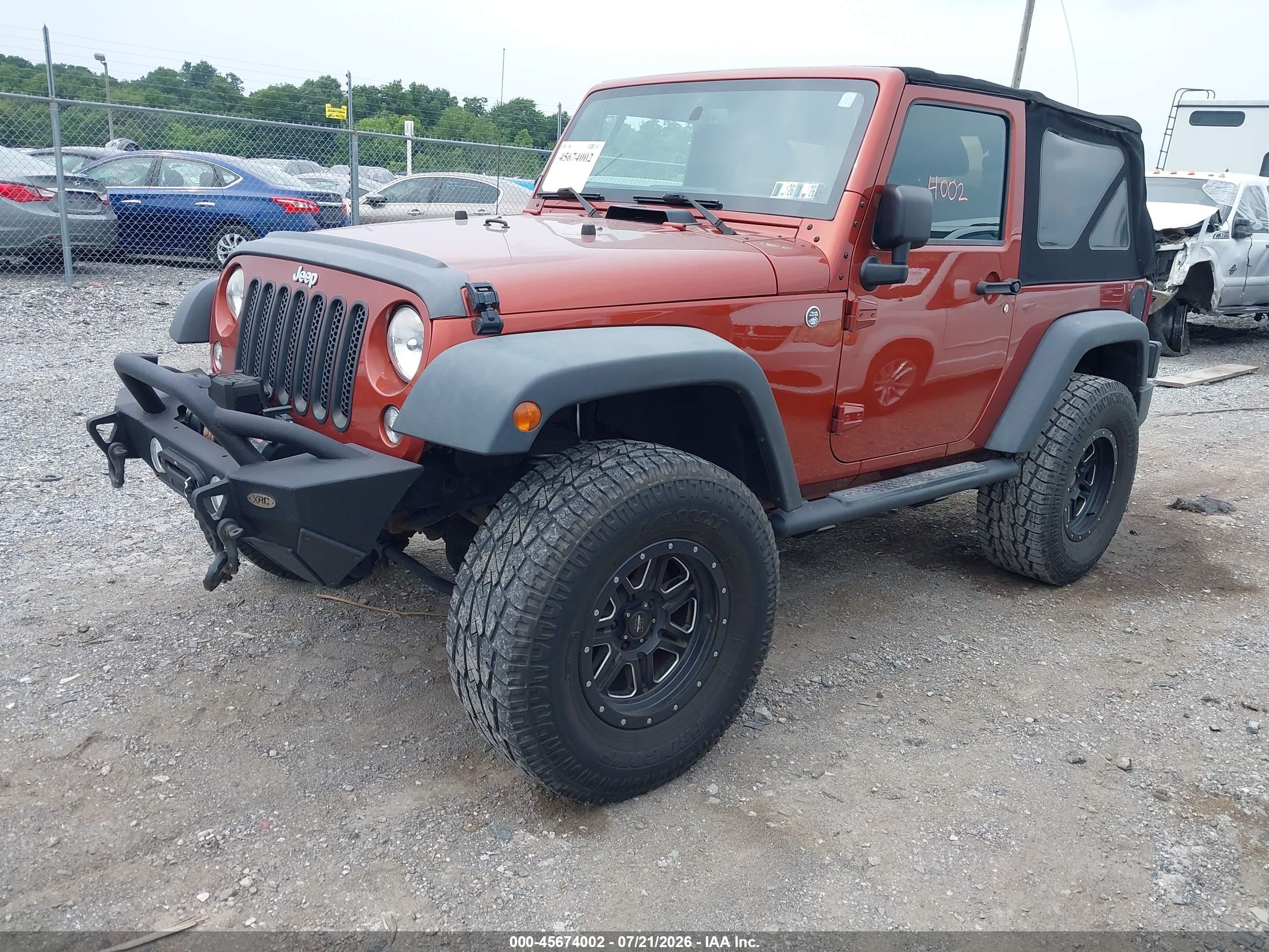 2014 Jeep Wrangler Sport Оранжевый vin: 1C4AJWAG3EL200294