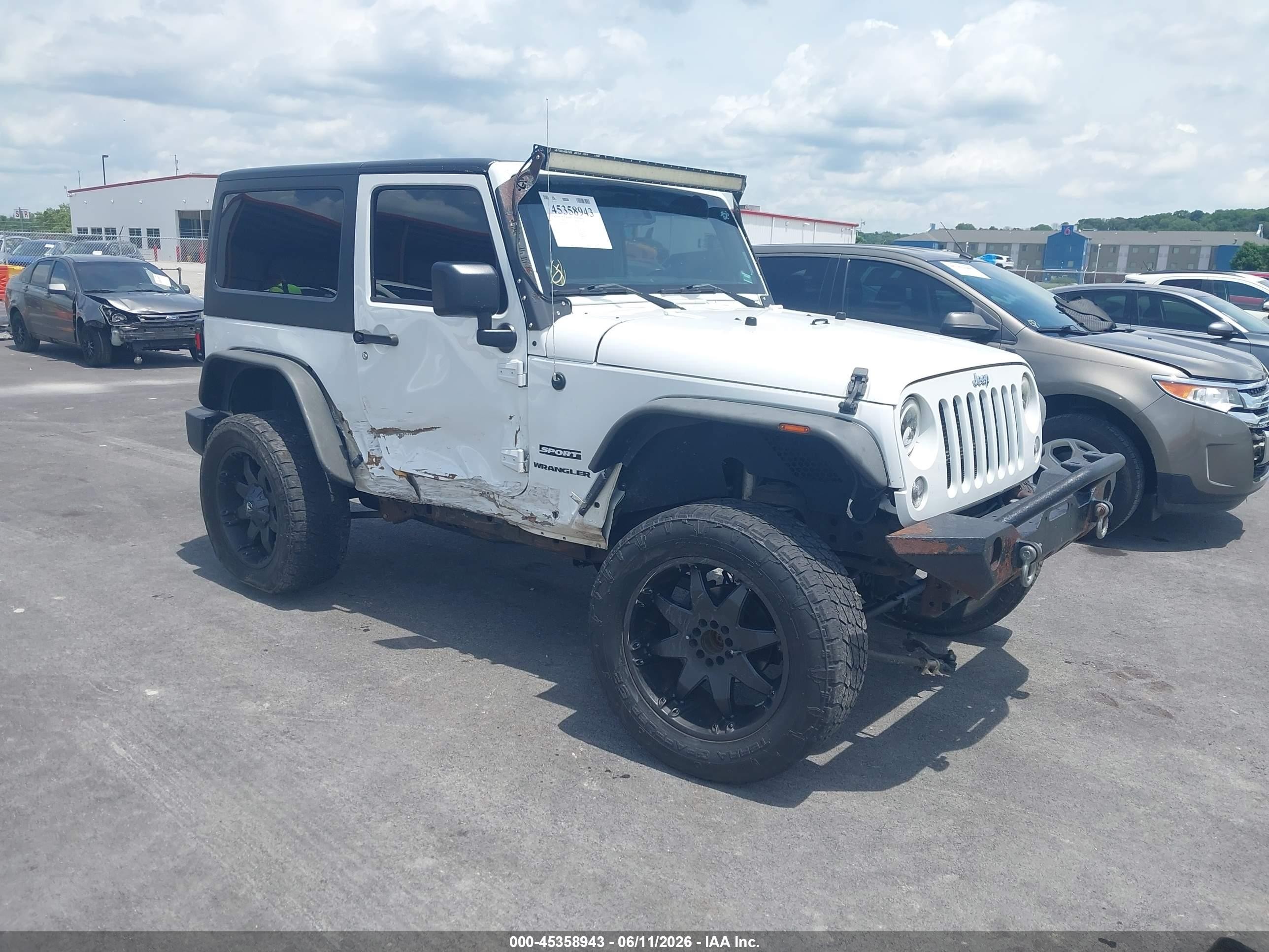 2014 Jeep Wrangler Sport White vin: 1C4AJWAG3EL249964