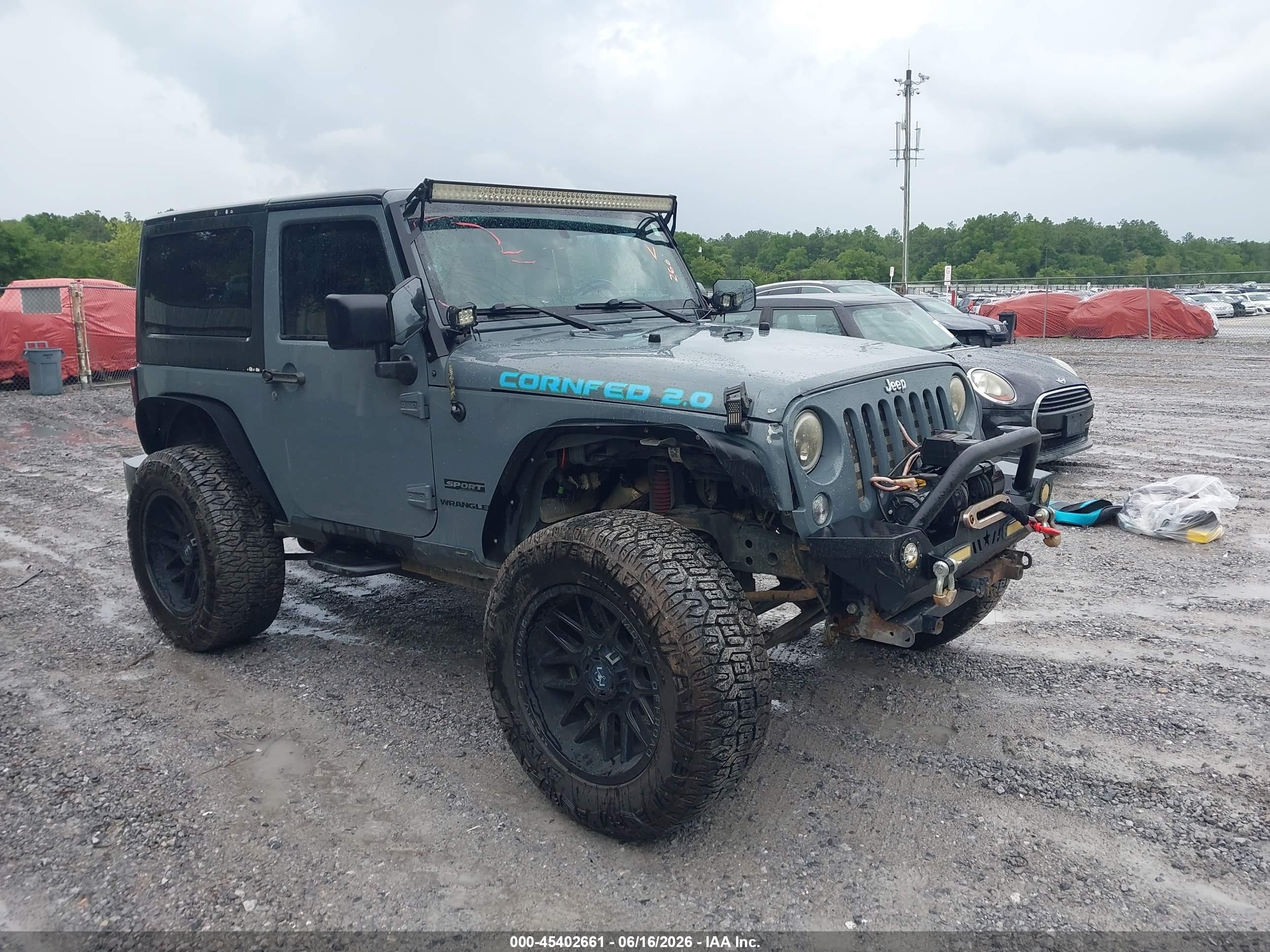 2015 Jeep Wrangler Sport Gray vin: 1C4AJWAG3FL550672