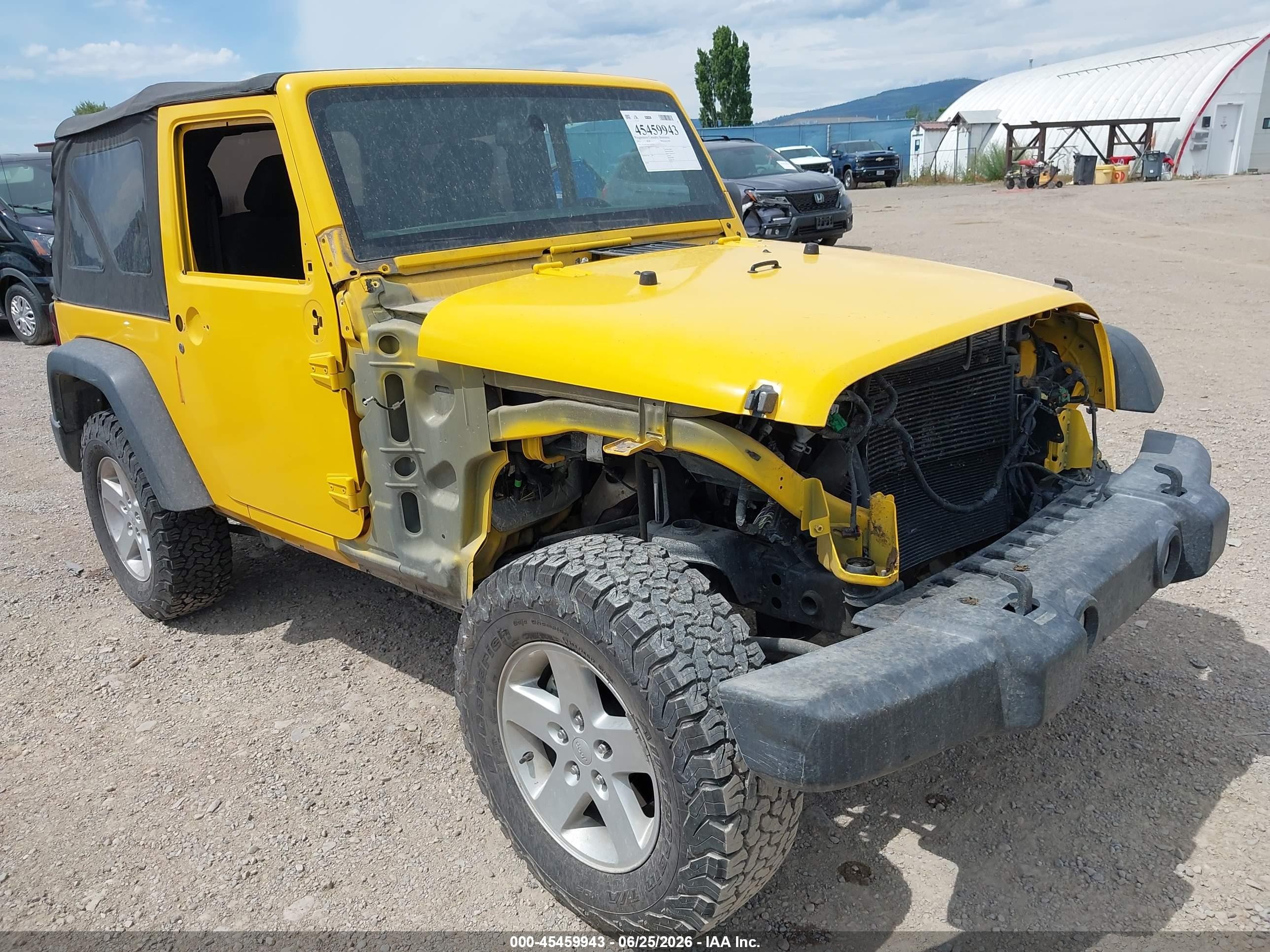 2015 Jeep Wrangler Sport Yellow vin: 1C4AJWAG3FL659276