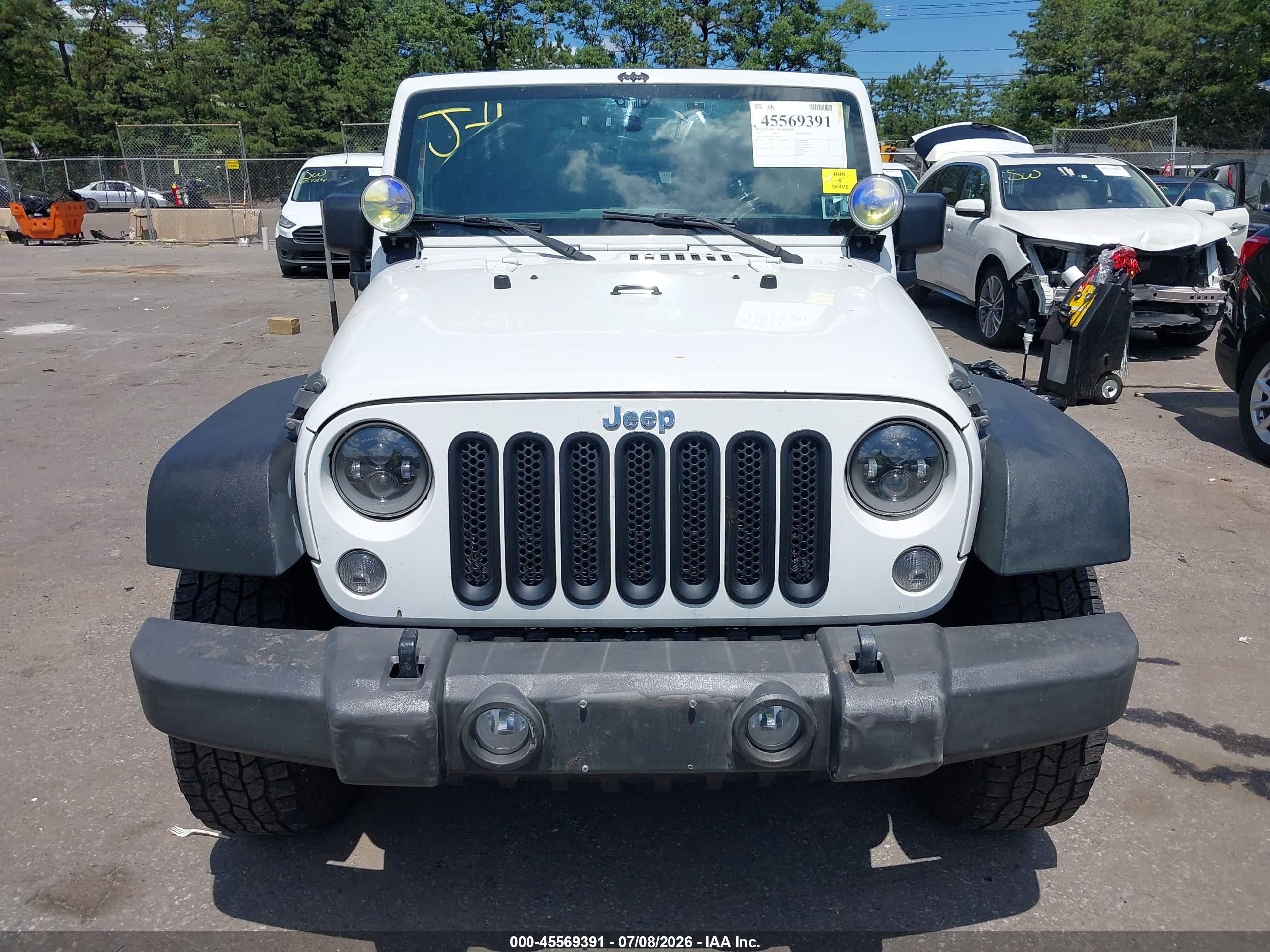 2015 Jeep Wrangler Sport Белый vin: 1C4AJWAG4FL649128