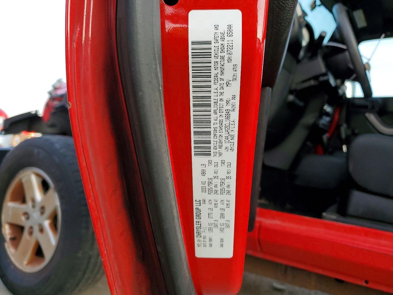 2012 Jeep Wrangler Sport Red vin: 1C4AJWAG5CL106849