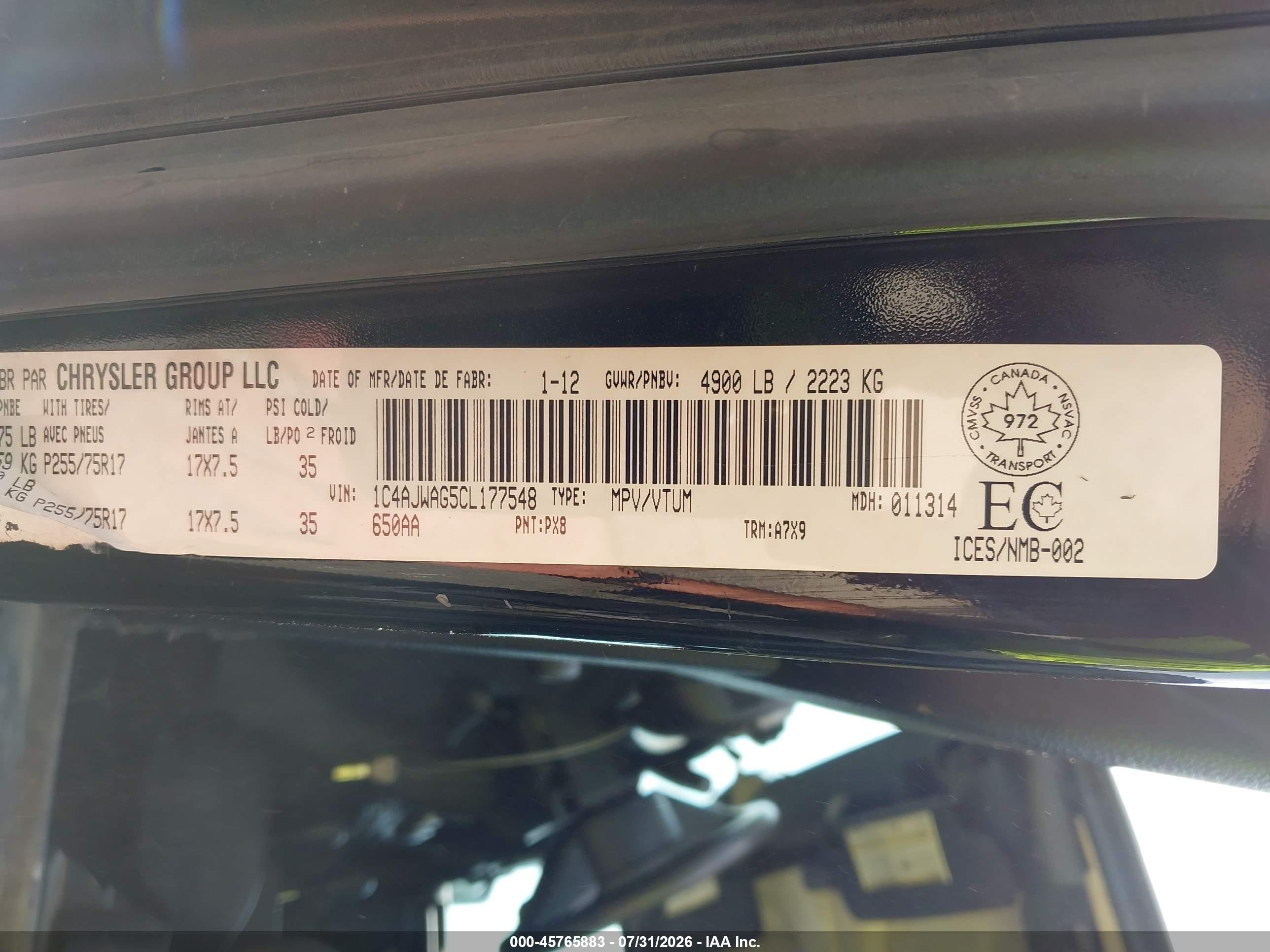 2012 Jeep Wrangler Sport Black vin: 1C4AJWAG5CL177548