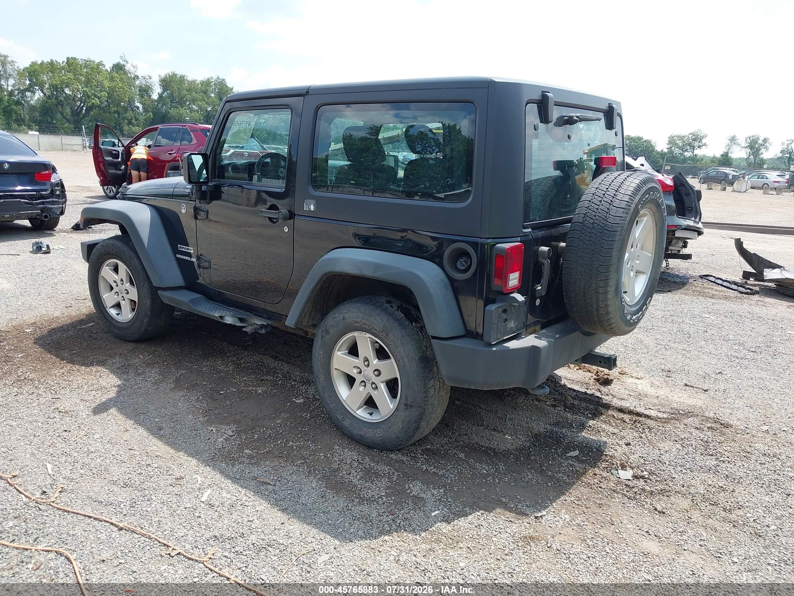 2012 Jeep Wrangler Sport Black vin: 1C4AJWAG5CL177548