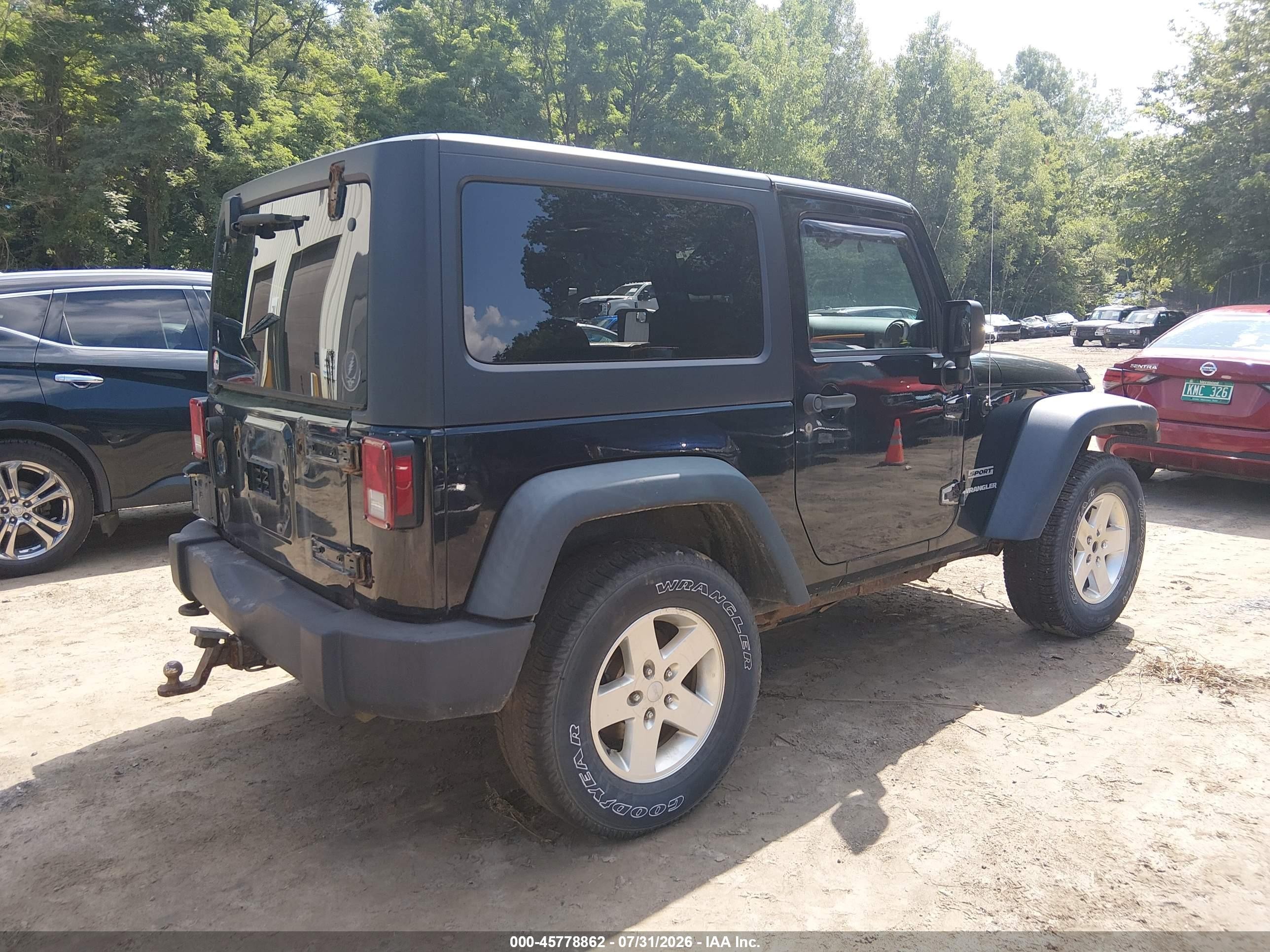 2012 Jeep Wrangler Sport Black vin: 1C4AJWAG5CL256184
