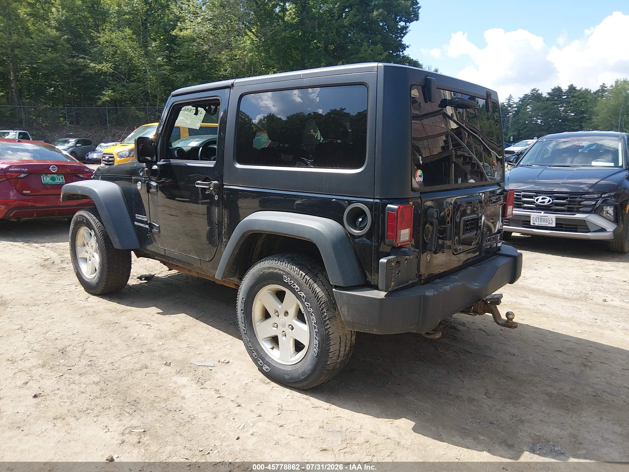 2012 Jeep Wrangler Sport Black vin: 1C4AJWAG5CL256184