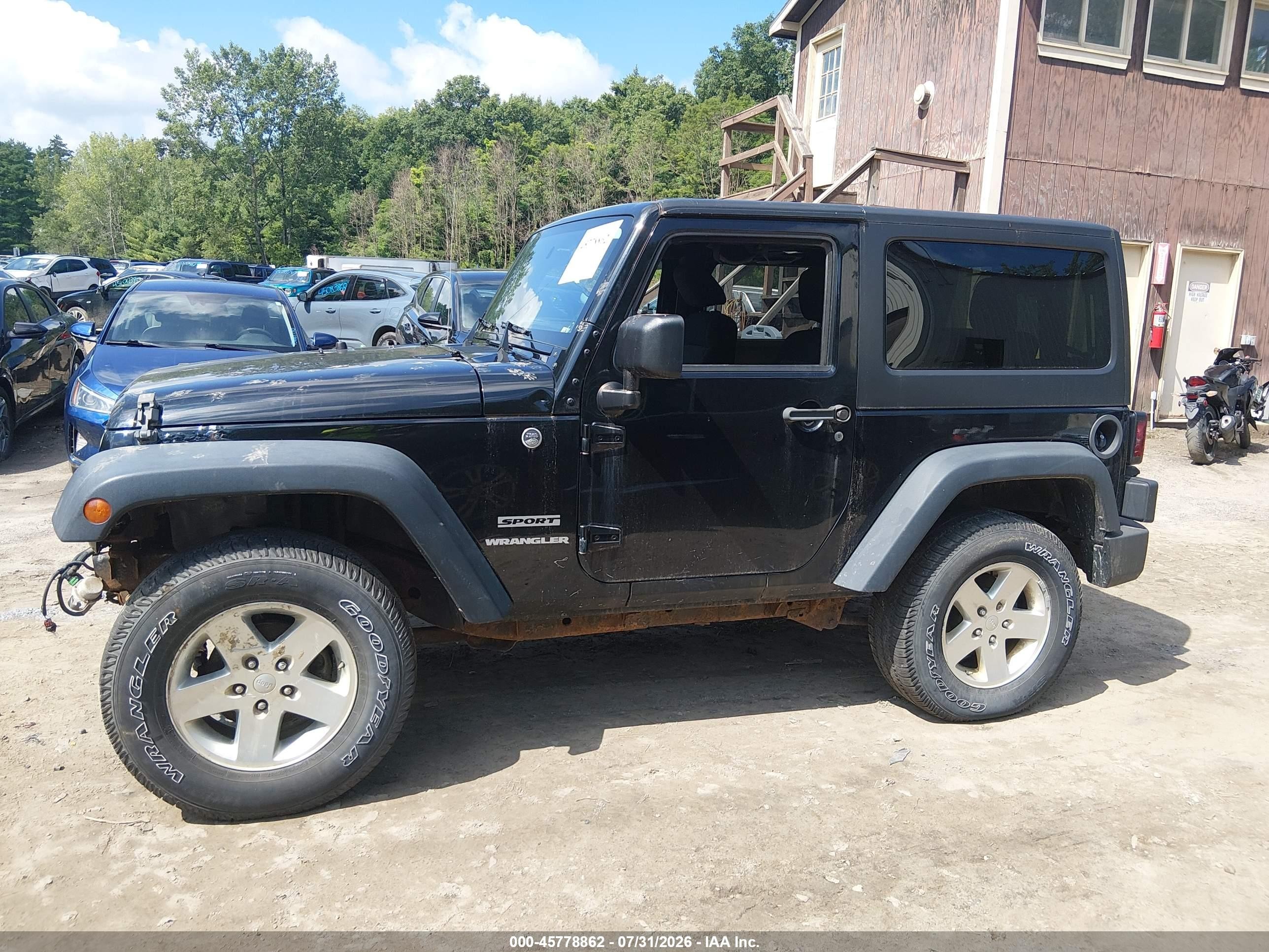 2012 Jeep Wrangler Sport Black vin: 1C4AJWAG5CL256184