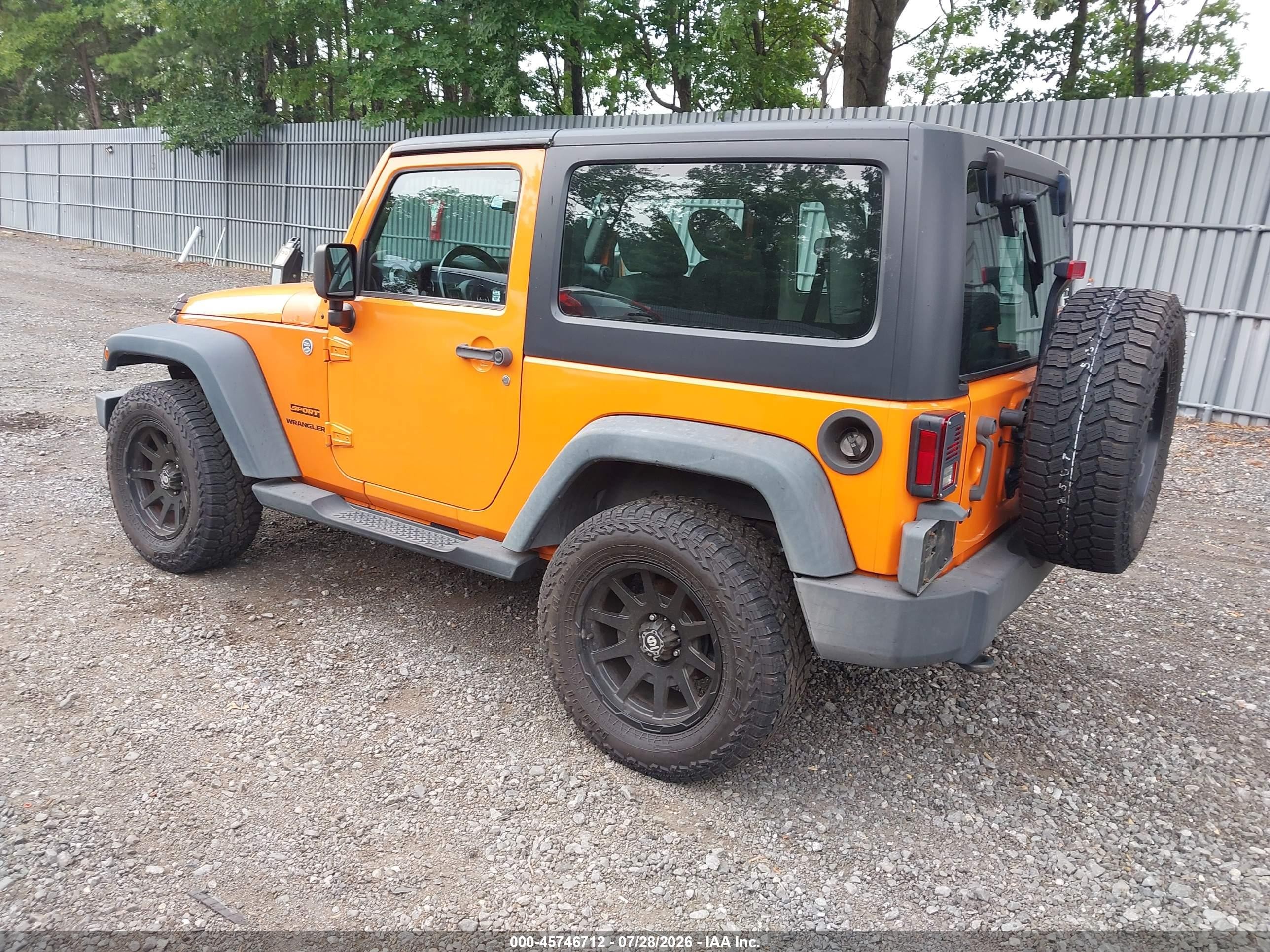 2012 Jeep Wrangler Sport Orange vin: 1C4AJWAG5CL279755