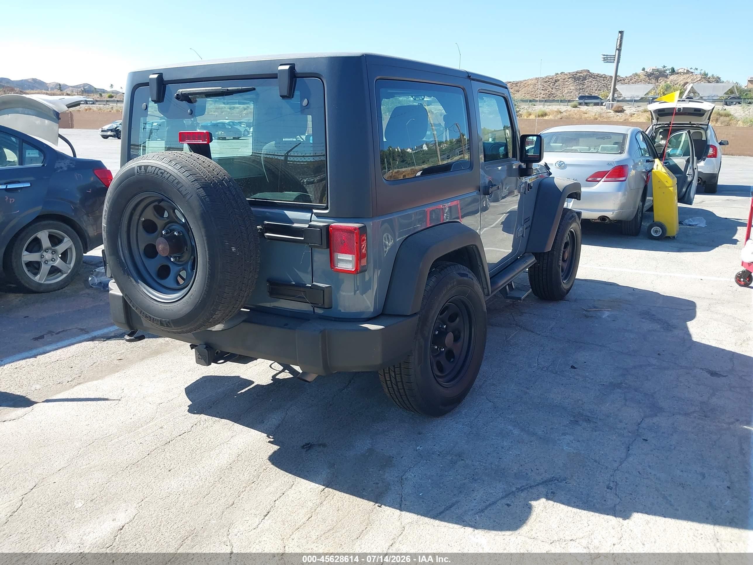2015 Jeep Wrangler Sport Gray vin: 1C4AJWAG5FL668271
