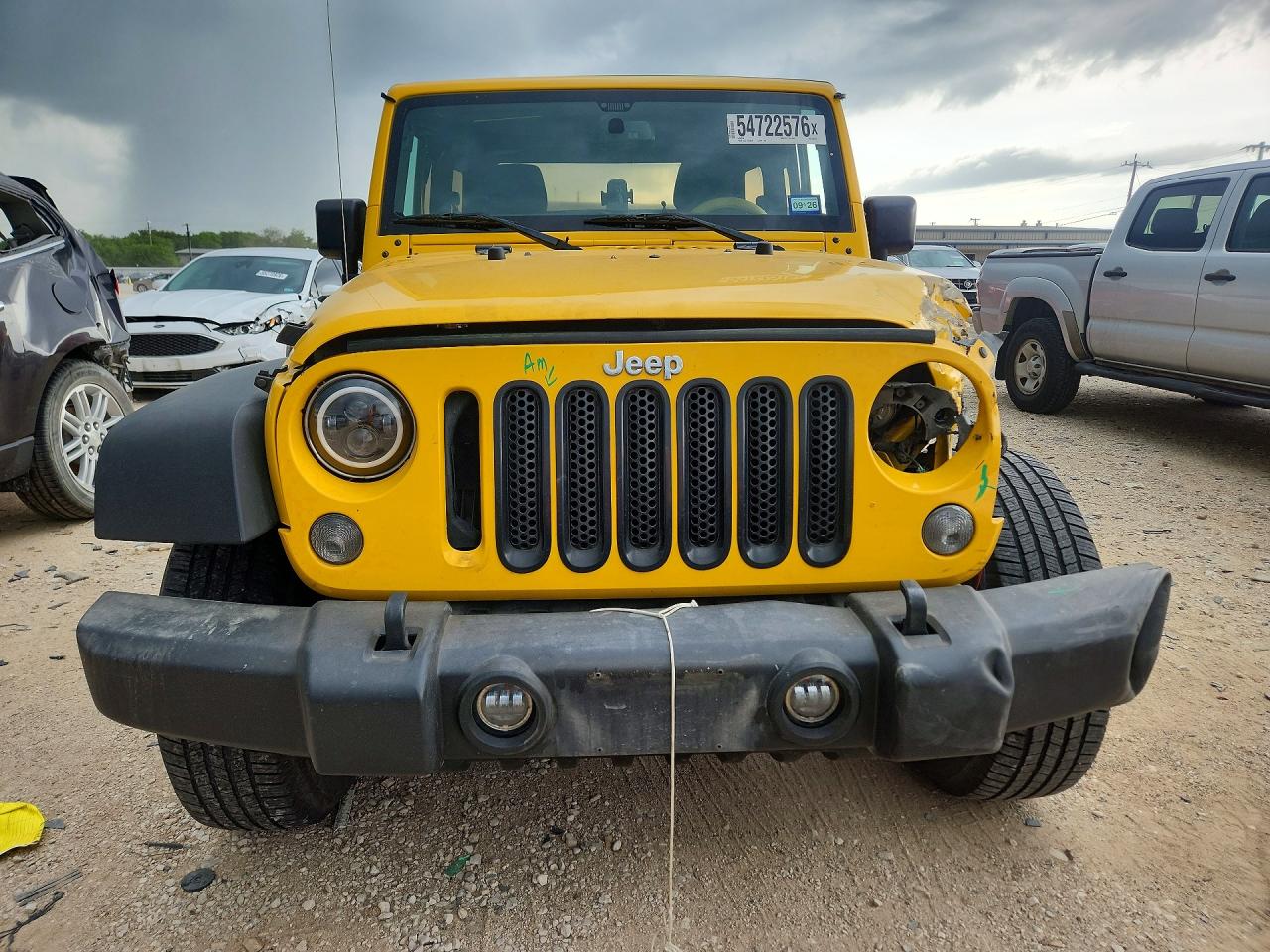 2015 Jeep Wrangler Sport Yellow vin: 1C4AJWAG5FL687774