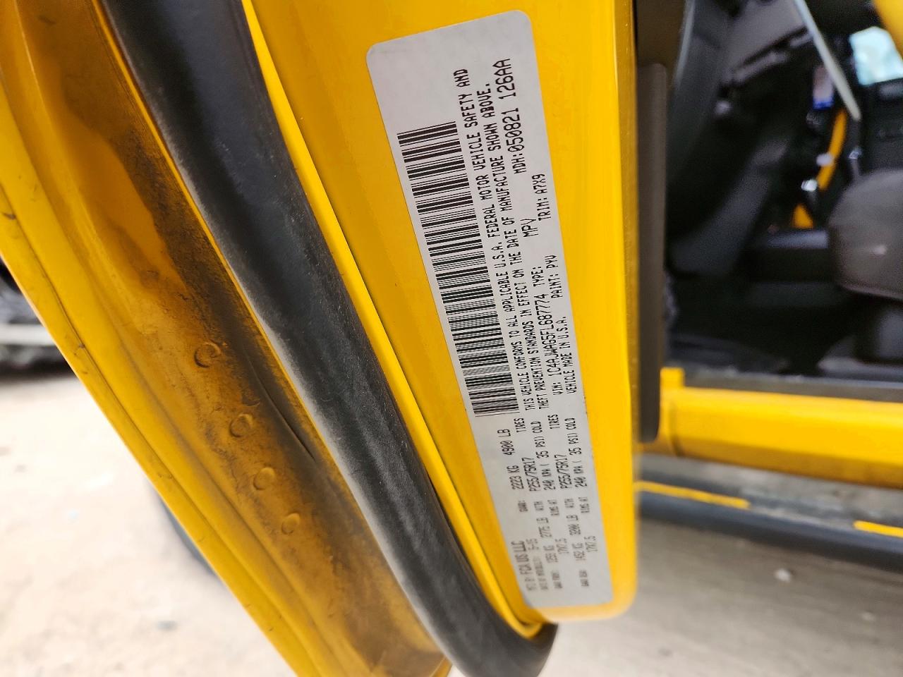 2015 Jeep Wrangler Sport Yellow vin: 1C4AJWAG5FL687774