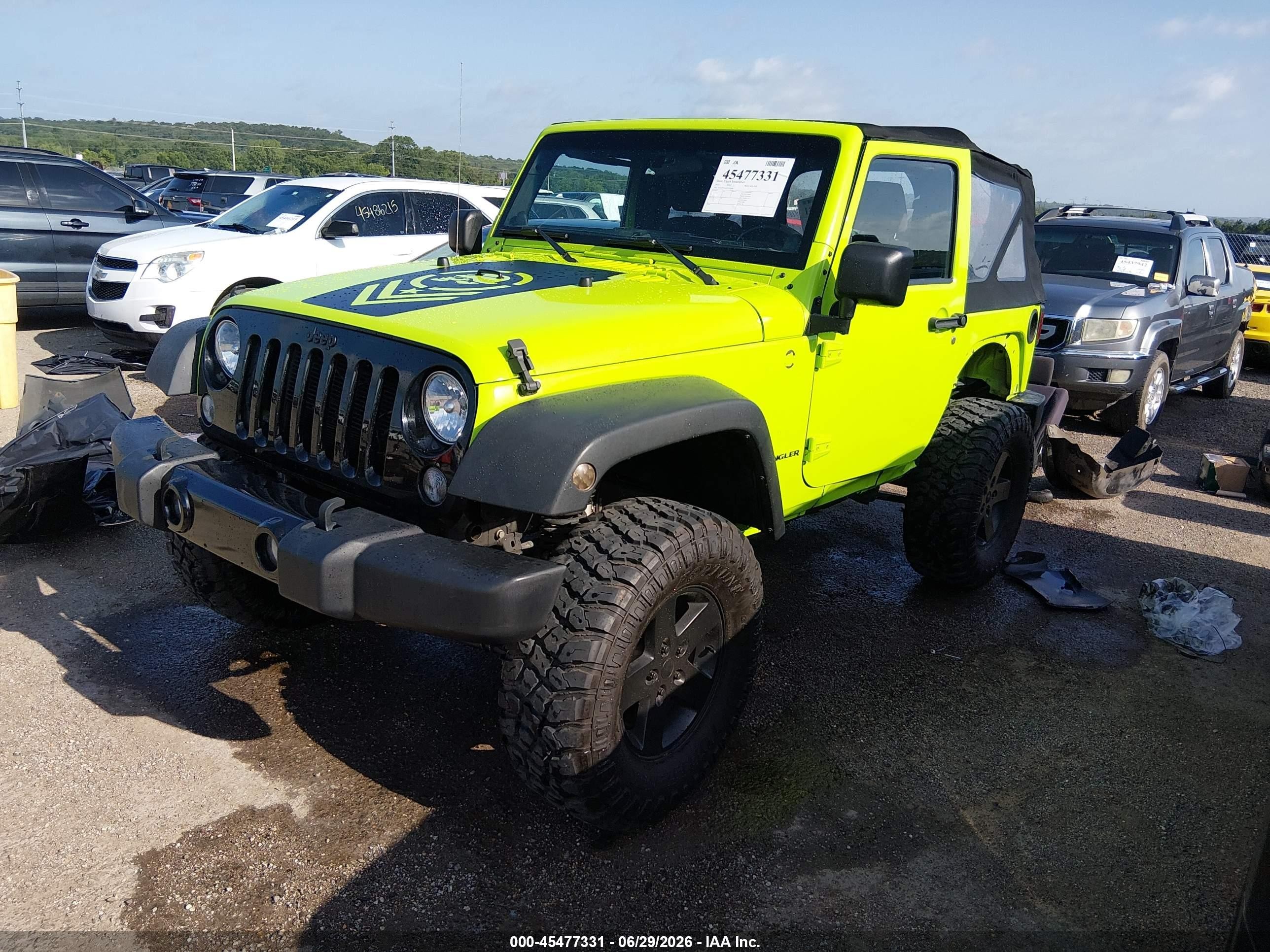 2013 Jeep Wrangler Sport Зеленый vin: 1C4AJWAG6DL506906