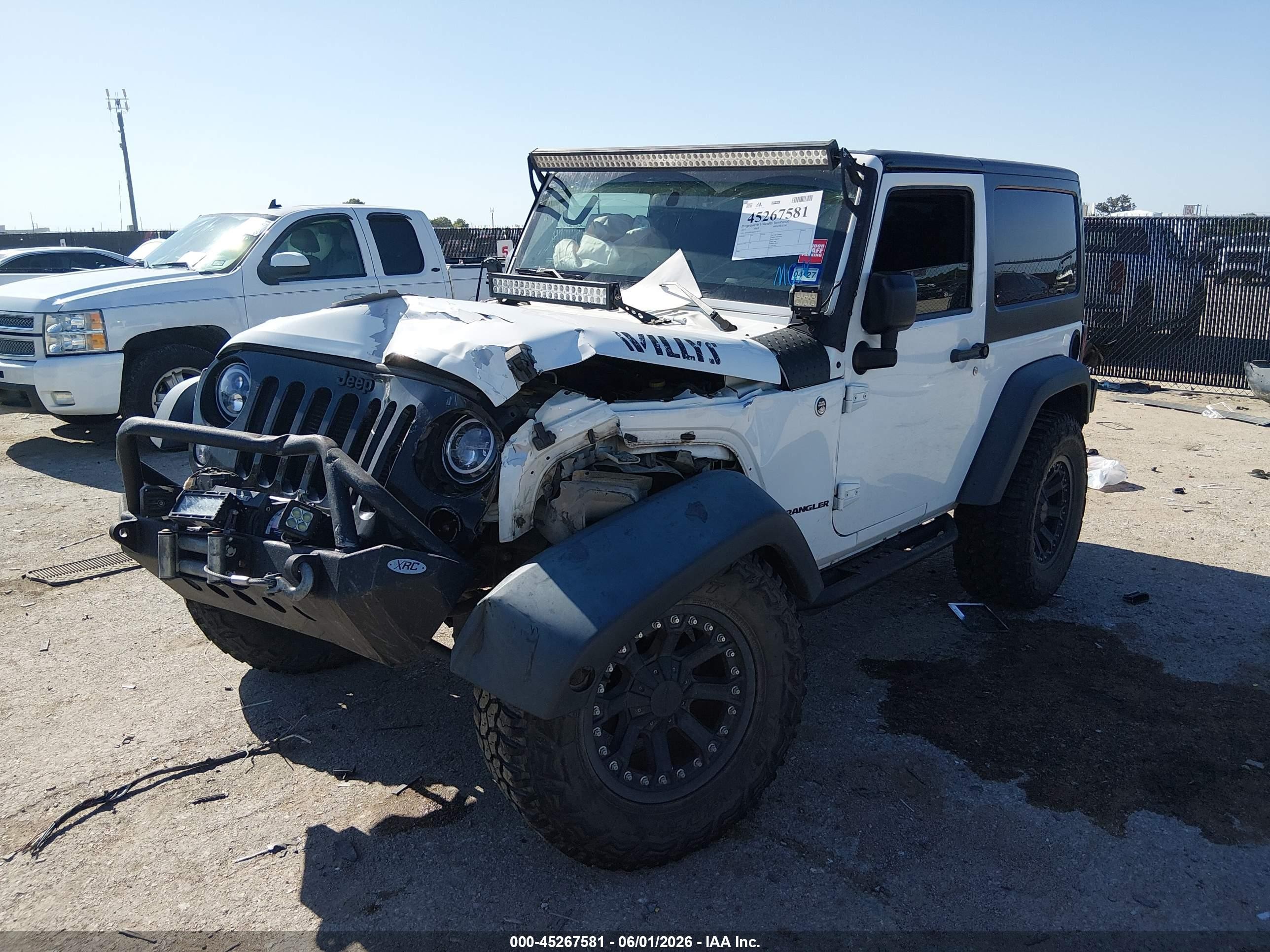 2015 Jeep Wrangler Willys Wheeler White vin: 1C4AJWAG6FL507377