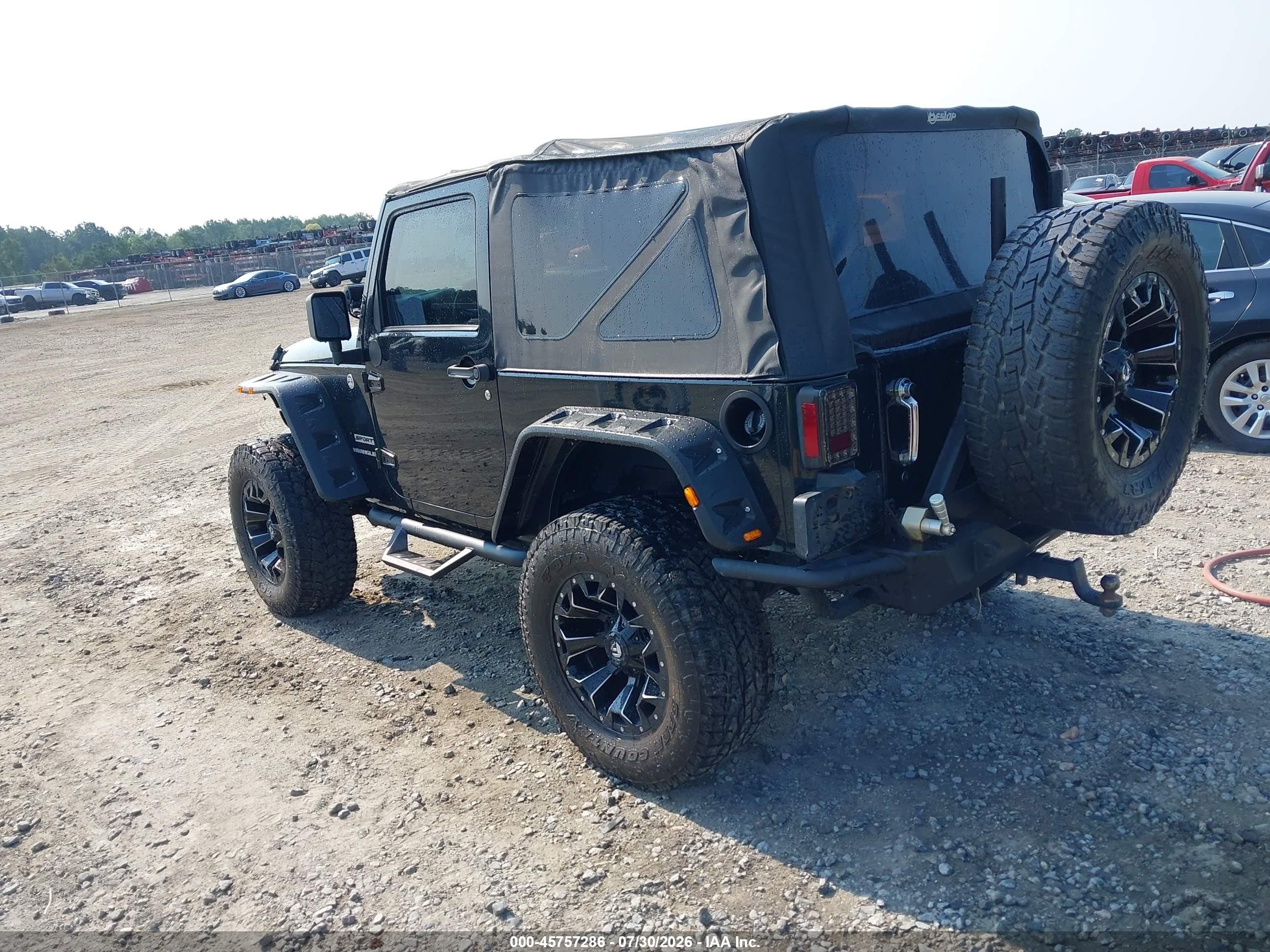 2012 Jeep Wrangler Sport Black vin: 1C4AJWAG7CL193380