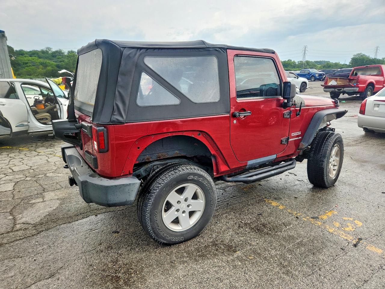 2012 Jeep Wrangler Sport Burgundy vin: 1C4AJWAG7CL210534
