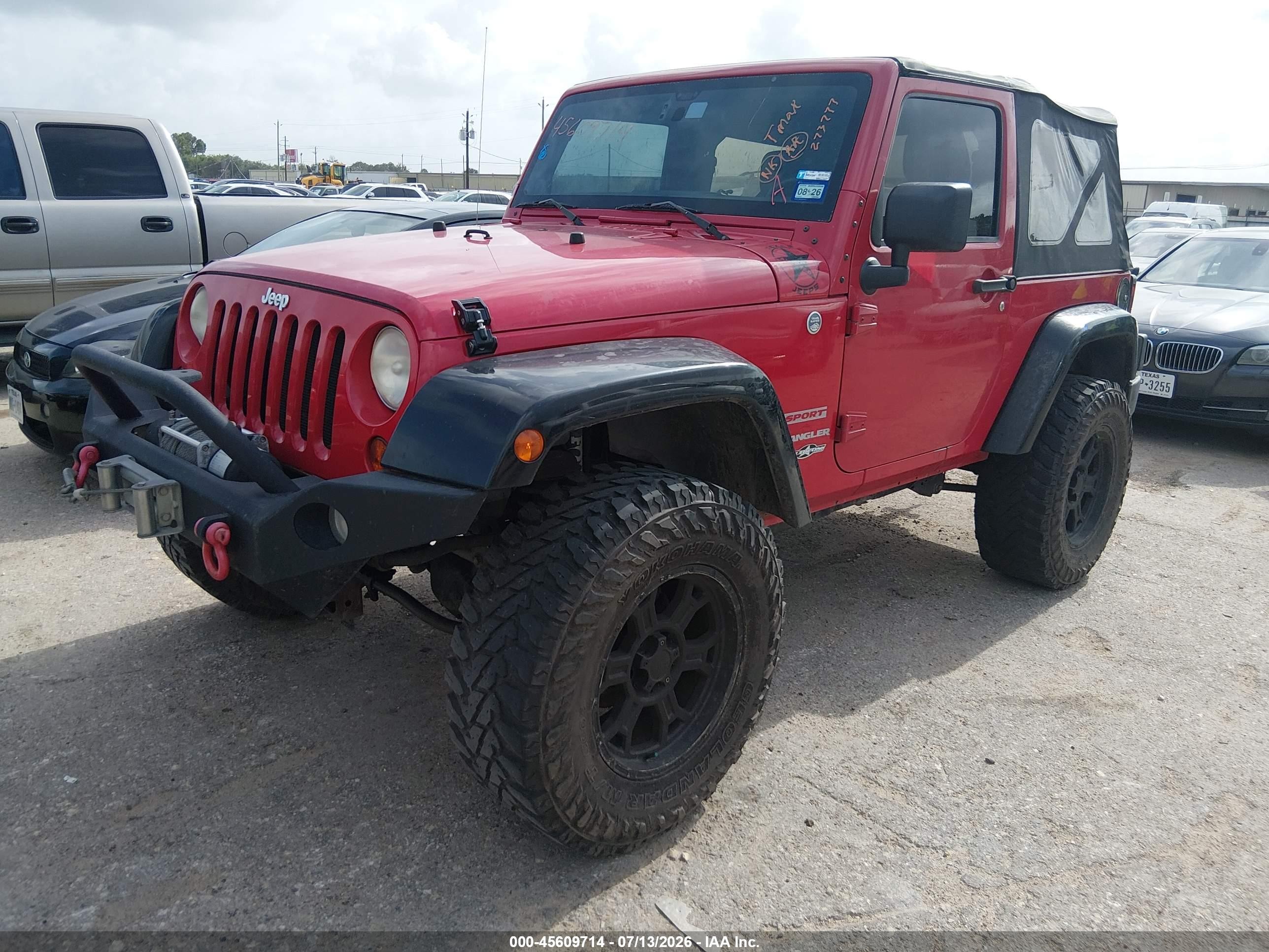 2012 Jeep Wrangler Sport Red vin: 1C4AJWAG7CL273777