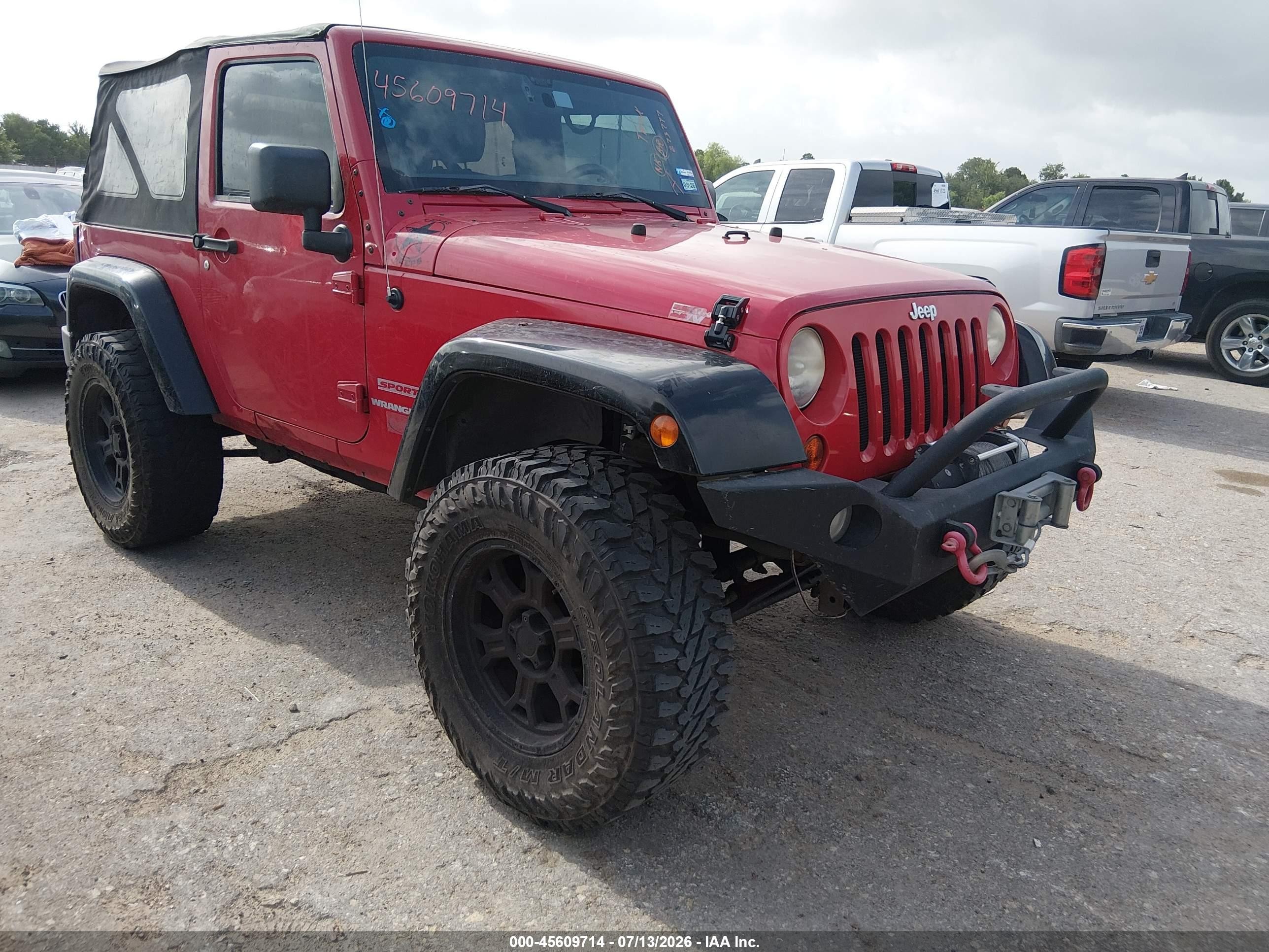 2012 Jeep Wrangler Sport Red vin: 1C4AJWAG7CL273777